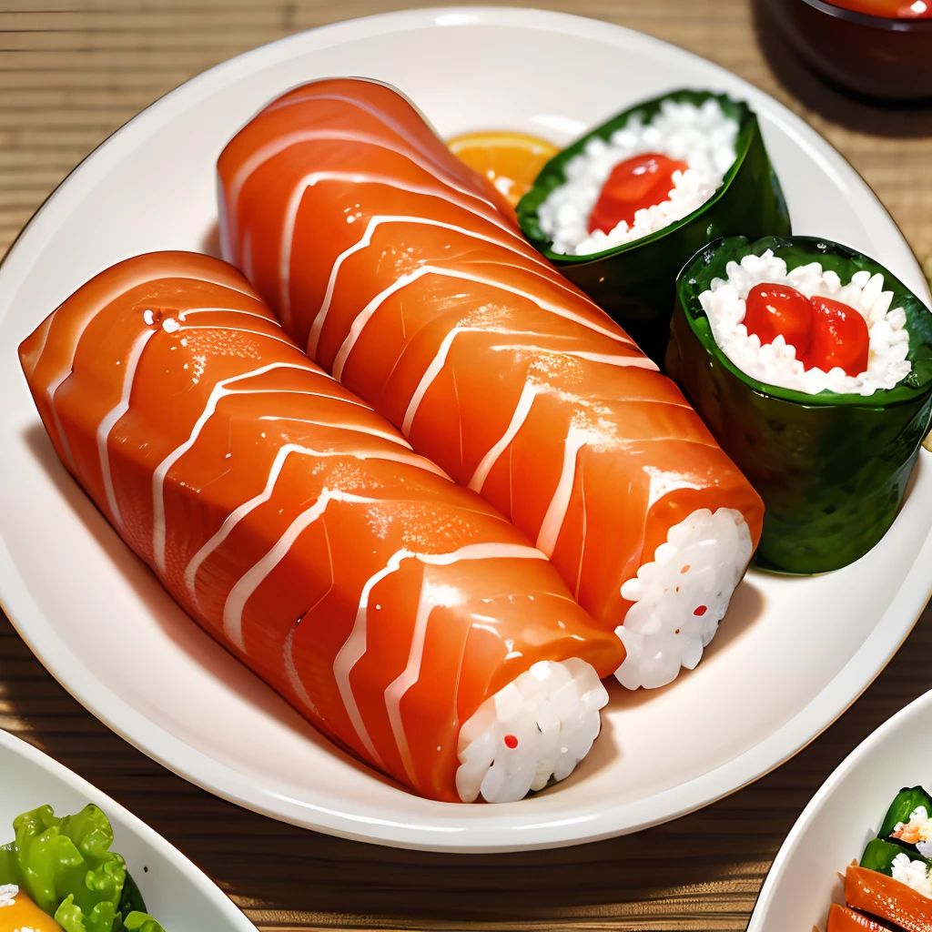 comida japonesa, salmon temaki