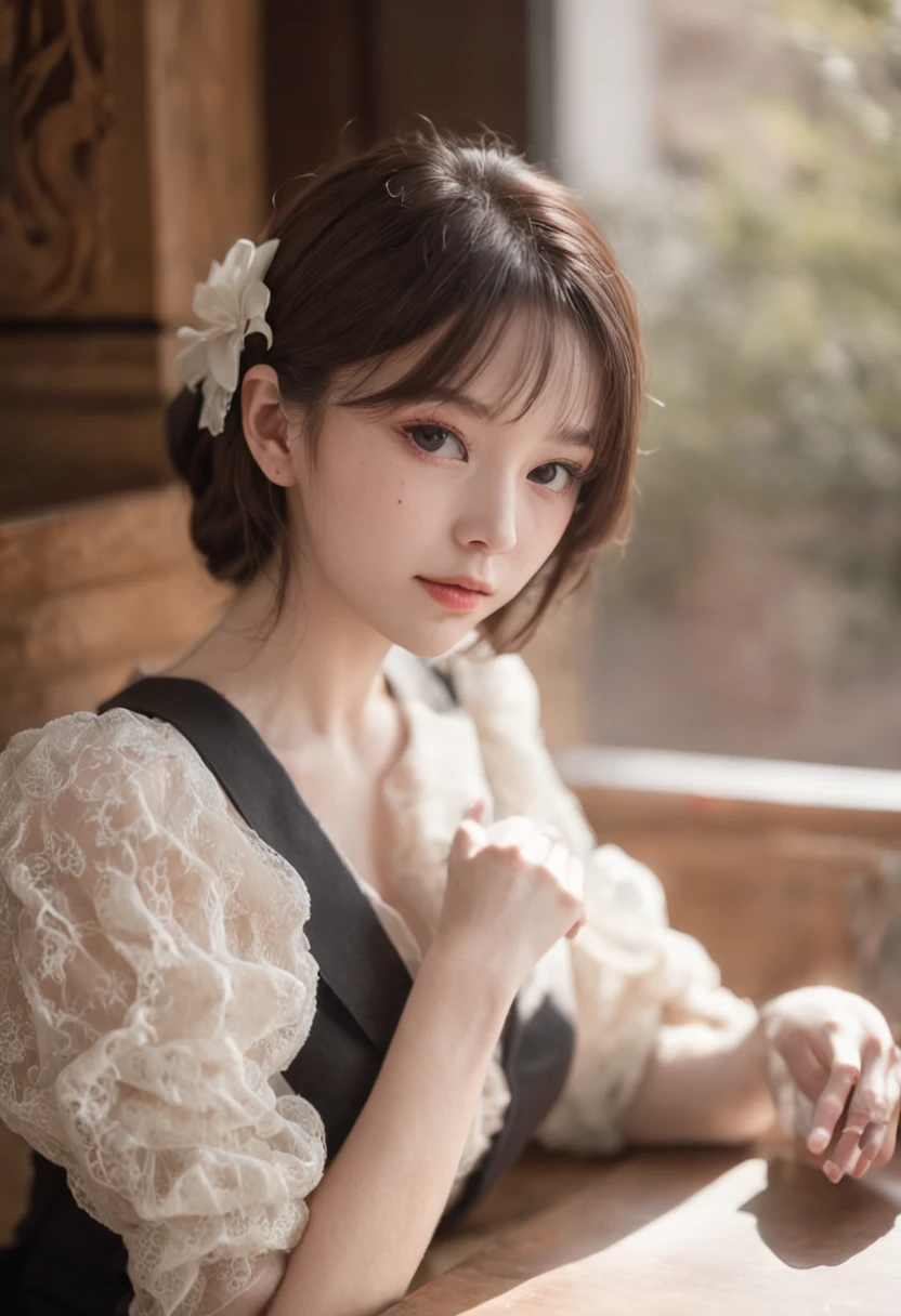 (best quality, masterpiece:1.2), photorealistic, ultra high res, full body shot, front lighting, intricate detail, Exquisite details and textures, 1girl, (young), face highlight, upper body, detailed face, tear mole, white skin, silver hair, ponytail, braid hair, looking at viewer, big eyes, symmetrical eyes, (sexy ao dai attire:1.6), earrings, (gigantic breasts), slim body, professional lighting, photon mapping, radiosity, physically-based rendering, good hands, good fingers, outdoor, masterpiece,ultra realistic,32k,extremely detailed CG unity 8k wallpaper, best quality