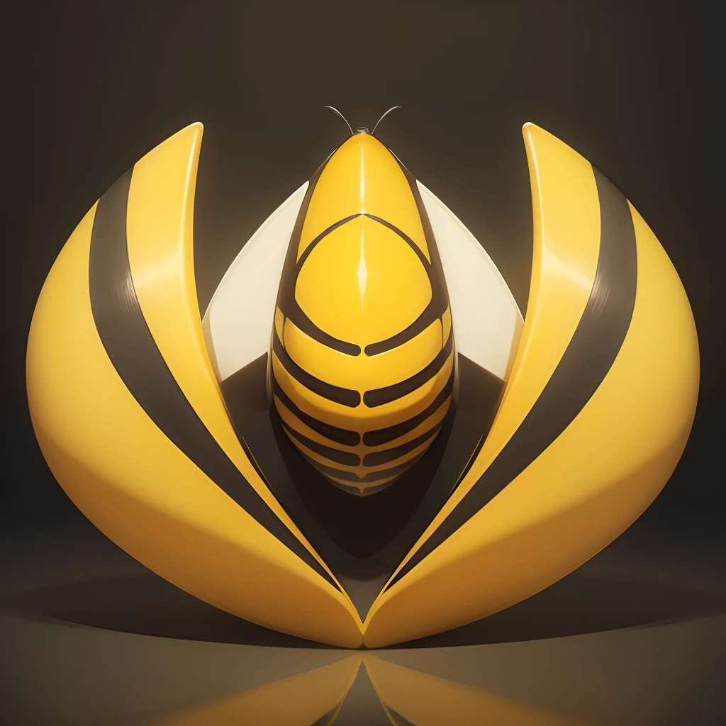 A cartoon animal,Bee characteristics,Shark characteristics,cartoony,amarelo,hyper HD, Anatomically correct, Masterpiece, High details, A high resolution