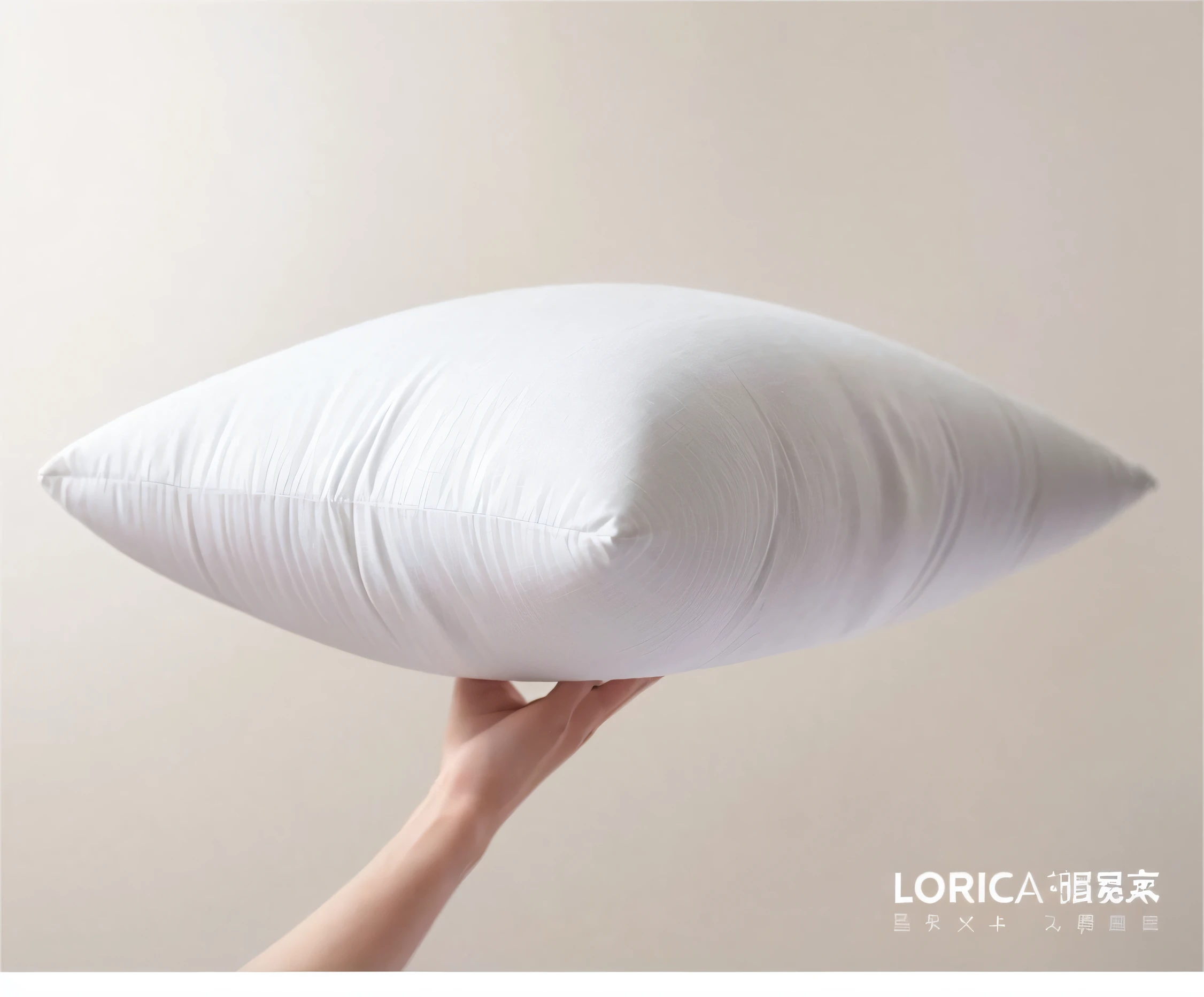 Someone holding a pillow on white background in his hand, white pillows, loreta lux, high quality realistic, ultra high quality model, Pillows, 8 0 0 mm, cushions, product introduction photos, soft!!, ultra realistic”, ultra realistic”, soft. High quality, ( Ultra photo realsisim, Large)}], product introduction photos, Ultra photo realsisim, hight detailed