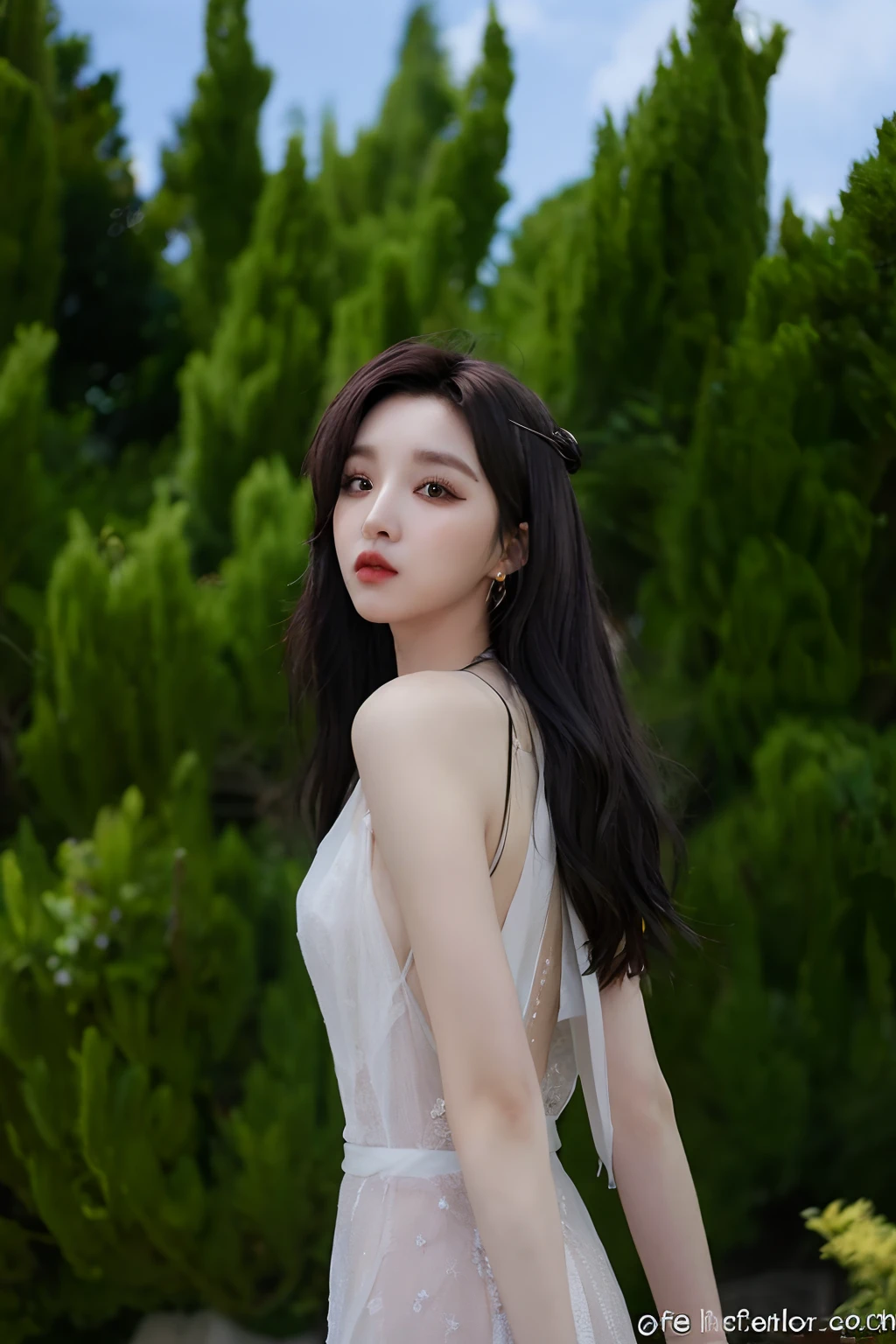 Arakfi woman with long black hair in dress and earrings, Fan Bingbing, jaeyeon nam, shaxi, gongbi, female actress from korea, xintong chen, beautiful Korean women, Lee Ji-eun, lee ji eun, xue han, wenfei ye, Li Zixin, Lu Ji, By Ni Tian, korean artist