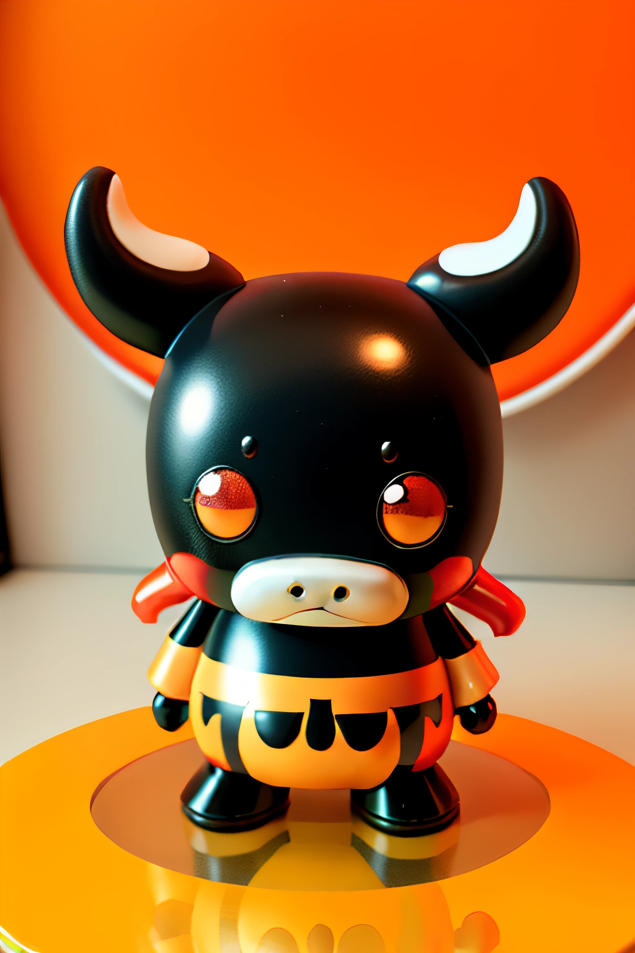 Close-up of toy animals, vinyl toy figurine, japanese mascot, full body mascot, pvc posable figure, umaru-chan, mascot pop funko, 3D model of a Japanese mascot, A cow, pvc figurine, cow, sonichu, Danbru, Taoist, yu - no, detailled image