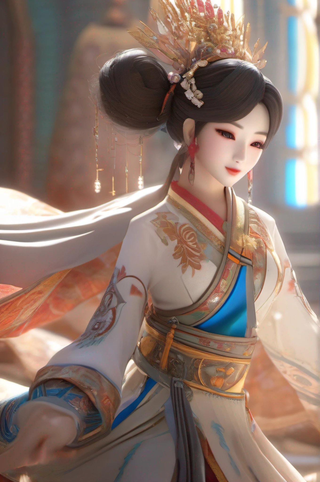 Dynamic pose,Dunhuang flight,Girls from Dunhuang
Costume dance, Complex hair
Accessories, Dynamic hair, Chinese culture,full
body, Soft shape,tchibi,fantasy,creativity, soft
gradient, a blind box toy, Exquisite features,Good
luster,claymaterial,3D art, C4D,3D rendering of, light
and shadows, blender, Depth of field, 16k, surpass
detailed,The front body is of ultra-high quality,Very high detail
AR 3:4