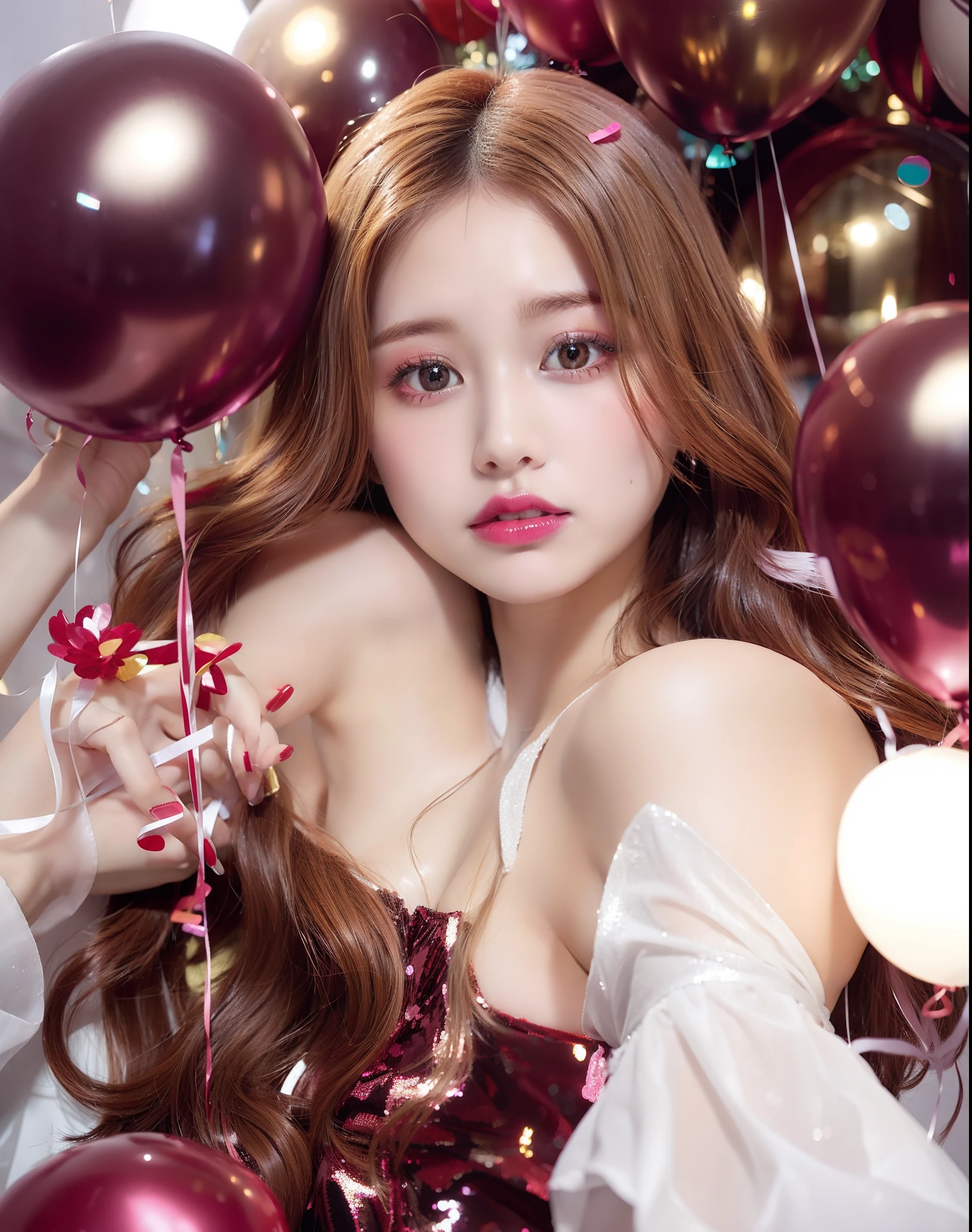 birthday、balloons、Sequin Dresses、huge tit