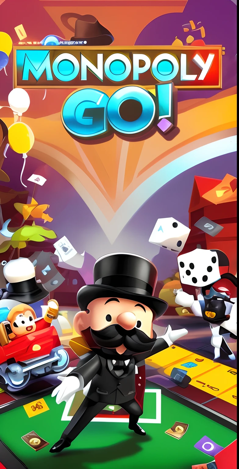 monopoly guy riding a skateboard, go on the app store, board game cover art, game cover, mobile game art, front cover of a new video game, we go, game key art, game illustration, cover game art, mobile game, game promotional poster, game art, strategy game, easy go, video game cover, game screen, game poster, box art, postapo game