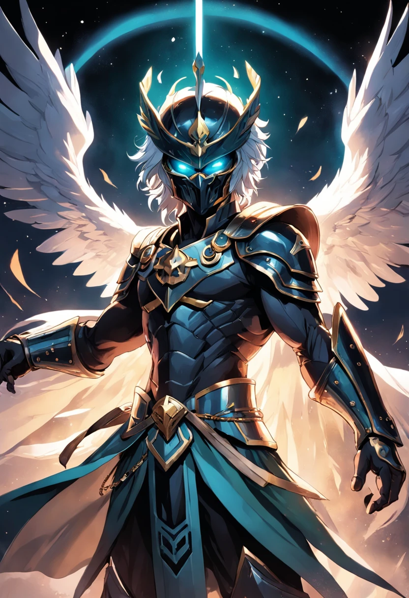 Nas primeiras luzes da aurora, um guerreiro surge das sombras, uma figura imponente em armadura prateada adornada com cicatrizes de batalhas passadas. His eagle helmet symbolizes vision and strategy, while his black robe evokes mystery. Wielding a legendary sword, His confidence is evident in every calculated move. His piercing eyes reflect wisdom and determination, Revealing that war goes beyond physical force. But it is his heart that defines him – nourished by love of country, Commitment to justice and the protection of the vulnerable. Movendo-se para o desconhecido, ele personifica virtudes nobres, Inspire others to embrace challenges with fearlessness. His story will echo in songs and tales, exhort future generations to face adversity with the same courage.