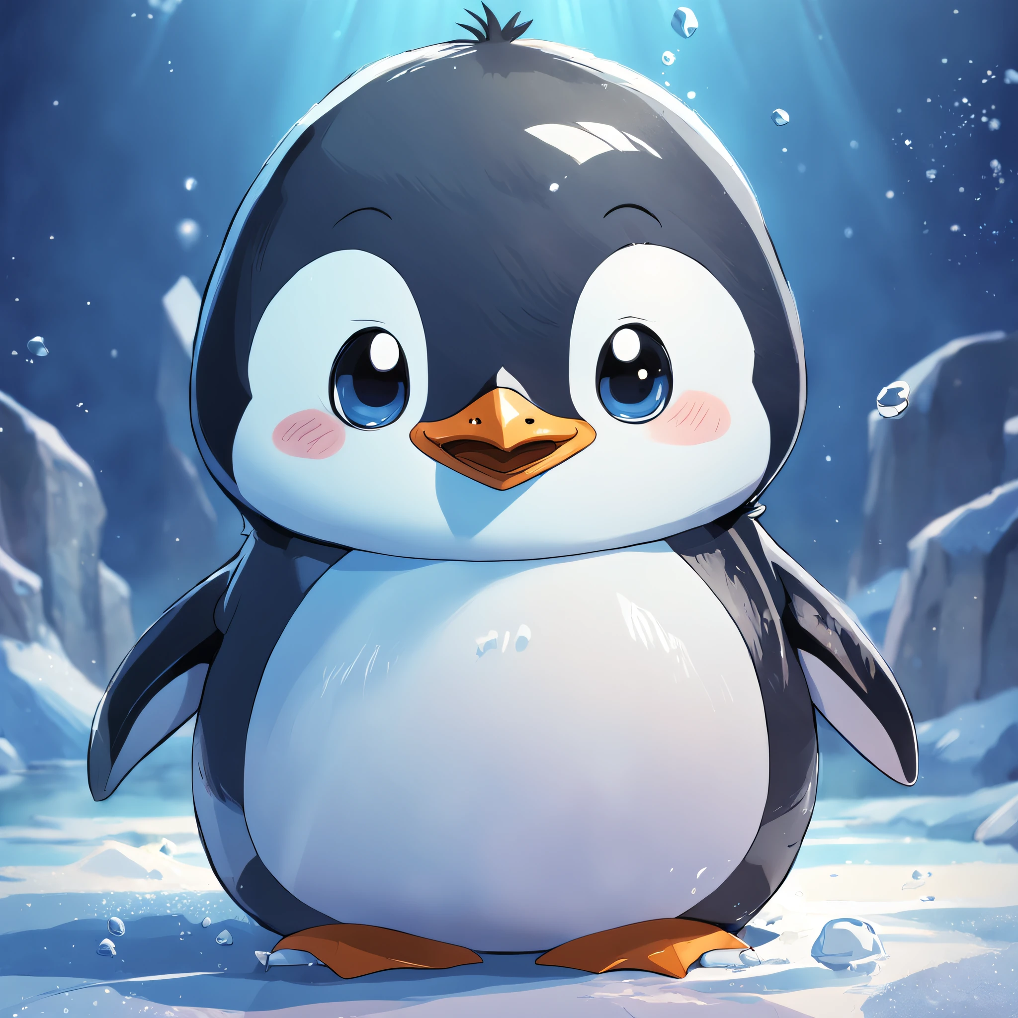 "Generate cute penguin images in super high quality anime style。Subject to the following conditions:、Can you please create an anime-style image of a beautiful penguin？

Make sure that only one cute cartoon-style penguin appears in each image。Do not contain other penguins or animals。Make sure there is only one anime-style cute penguin in the scene。

Don't let penguins have more limbs than they need、Please draw with a natural posture while incorporating anime-style features。While maintaining cuteness、Avoid excessive display of limbs。

Be careful to draw a natural anime-style environment in the background.。Imagine a scene with a cute anime-style penguin with a happy expression.。

Draw carefully so that the tail does not come out on the penguin's ass。Adjust it to keep a natural look。

So that the penguin's neck is of the right length,、Please adjust the balance while maintaining the characteristics of anime。

Draw a penguin body shape in an anime style chubby。Cute rounded body and、Beautifully reproduce the fluffy feeling of obesity。

Make sure the cheeks are not emphasized.、Draw a cute penguin in anime style with a neat impression。

Please try to make sure that the anime-style image that is generated is a beautiful one with only one penguin.。Unpleasant facial expressions and situations、Elements of violence and anxiety、Discriminatory or insulting elements、Please do not include any sensitive topics or prejudices.。

Comply with these instructions、Maximize the charm of cute anime-style penguins、We are waiting for you wonderful images with a neat impression。"