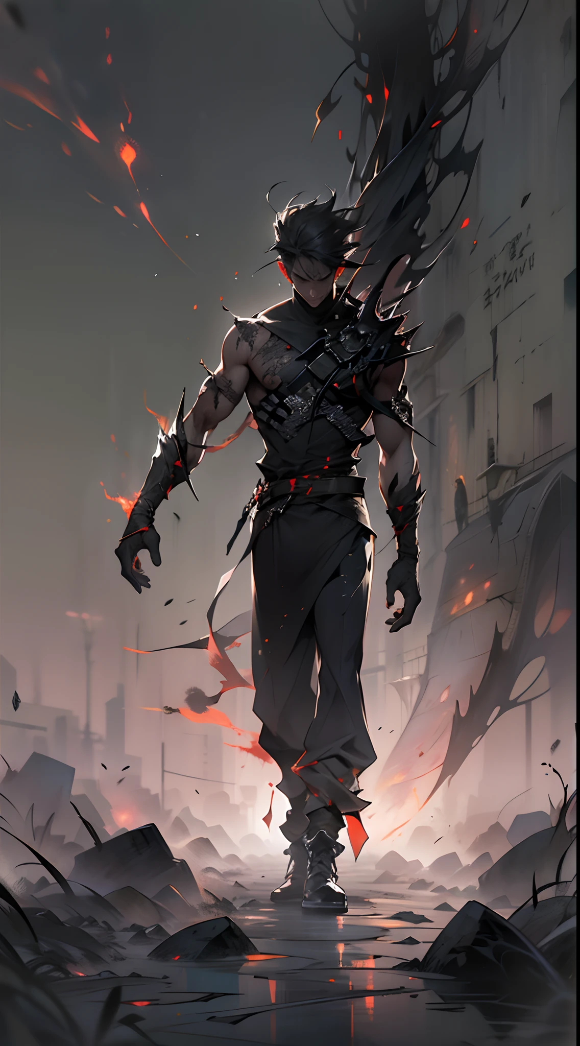 A young man raised his palm,Black spots began to appear above the wound,Gradually spread throughout the arm,Pus oozes from the wound。It was surrounded by a gloomy atmosphere,It reveals an aura of terror