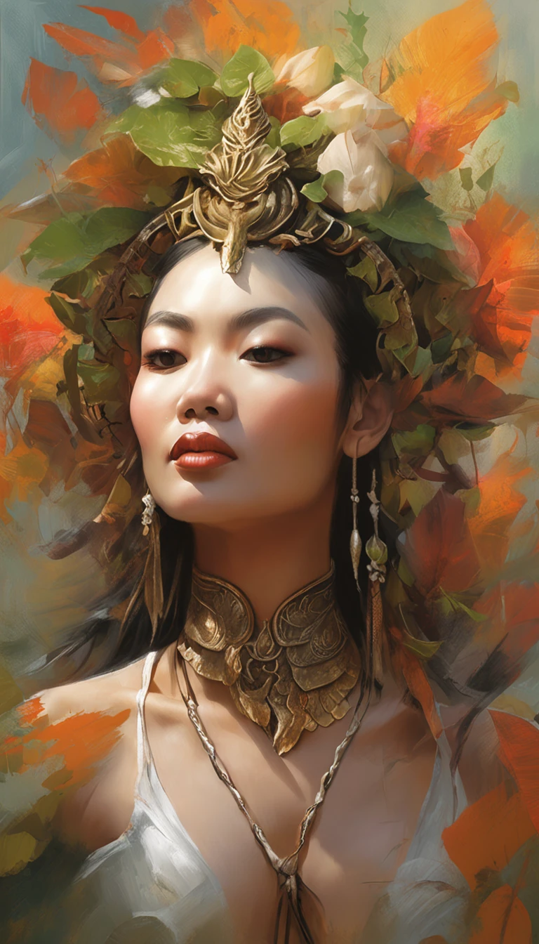 White face and white head,Asian women have leaves,holding a mic,Singing, beautiful fantasy portrait, beautiful fantasy art portrait, Beautiful surreal portrait, fantasy portrait, fantasy art portrait, detailed matte fantasy portrait, portrait of a dark fantasy nymph, Asian goddess, Beautiful digital artwork, gorgeous digital art,Background dream black surreal beautiful young woman, Fantasy art Behance,Cinematic light and shadow,k hd