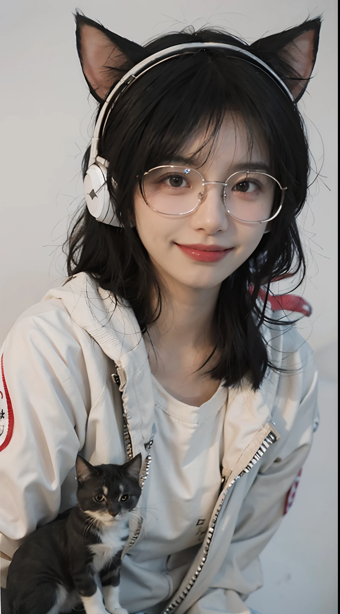 best quality, master part, ultra high-resolution, (fotorrealista:1.4), Foto RAW, 1girl, Inside the café, Olhando para o Viewer, Cabelos Longos, pale skin, meio corpo, nariz fino pequeno