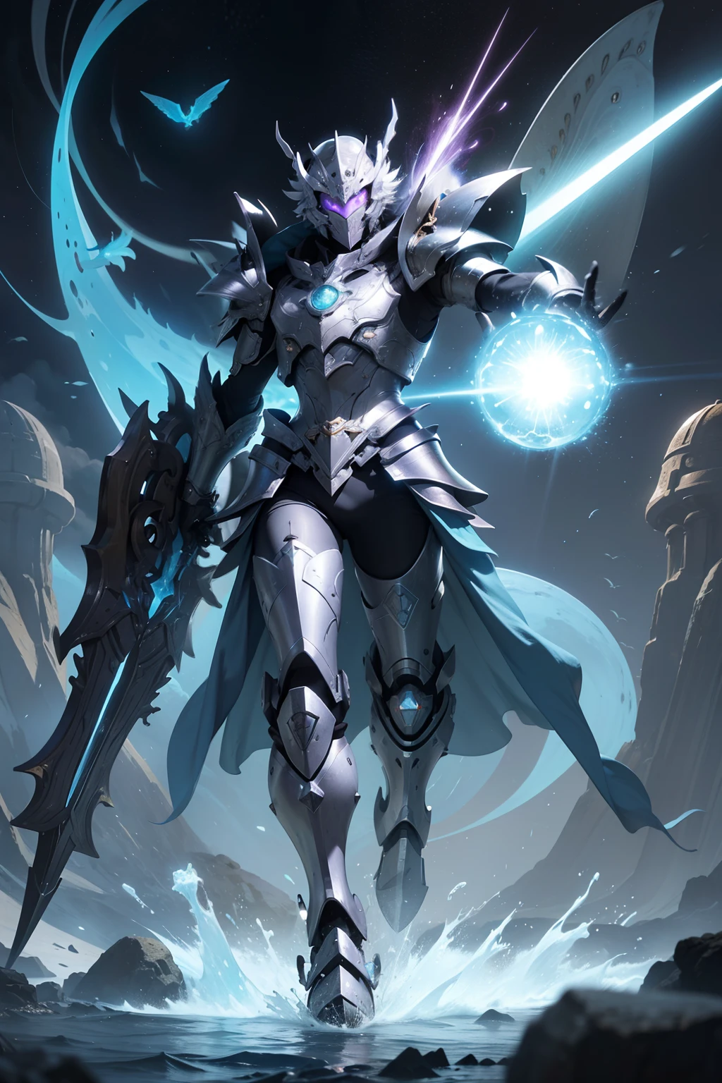 ¡Of course! Based on the anime style of Knight's & Magic, Here's a redesigned version of the axolotl-inspired mecha:
Nombre: Ajoloteknight
Description:
The Ajoloteknight fuses the elegance of the axolotl with the mechanical and magical aesthetics of the world of Knight's & Magic. Its design reflects a combination of advanced technology and fantastic elements..
Apariencia:
The Ajoloteknight has shimmering armor in iridescent shades of blue and purple., that change color according to the light. Its structure is adorned with intricate details that evoke the scales and crests of the axolotl. The surfaces of the armor have runic engravings that channel magical energy..
Characteristics:
This mecha has a more stylized and anthropomorphic appearance compared to the original axolotl design. Sin embargo, conserva elementos distintivos como los ojos grandes y expresivos del ajolote en la parte superior del casco, acting as advanced sensors.
Armas y Magia:
The Ajoloteknight wields a magic spear that can launch energy projectiles in the form of water spheres., referring to the aquatic habitat of the axolotl. Furthermore, It is equipped with gauntlets that can generate energy fields in the form of expansive waves, lo que le brinda habilidades defensivas y de ataque a distancia.
Magical abilities:
By channeling energy through the runic engravings on your armor, Ajoloteknight can summon controlled bursts of water, crear ilusiones de camuflaje y generar un aura protectora que refuerza su defensa.
Movilidad:
Although the Ajoloteknight is bigger than a real axolotl, Preserves aquatic agility in its design. Your legs and feet are designed to allow fluid movement on both land and water. Puede desplazarse a gran velocidad y realizar saltos impresionantes.
Historia en el Universo de Knight's & Magic:
El Ajoloteknight es un mecha excepcionalmente raro y legendario, creado por un antiguo artesano