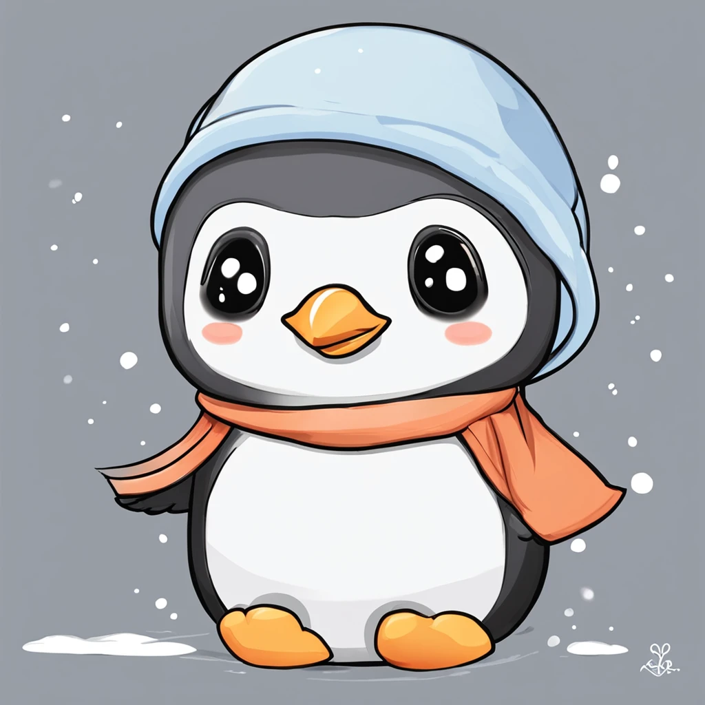 "Generate cute penguin images in super high quality anime style。Subject to the following conditions:、Can you please create an anime-style image of a beautiful penguin？ Make sure that only one cute cartoon-style penguin appears in each image。Do not contain other penguins or animals。Make sure there is only one anime-style cute penguin in the scene。 Don't let penguins have more limbs than they need、Please draw with a natural posture while incorporating anime-style features。While maintaining cuteness、Avoid excessive display of limbs。 Be careful to draw a natural anime-style environment in the background.。Imagine a scene with a cute anime-style penguin with a happy expression.。 Draw carefully so that the tail does not come out on the penguin's ass。Adjust it to keep a natural look。 So that the penguin's neck is of the right length,、Please adjust the balance while maintaining the characteristics of anime。 Draw a penguin body shape in an anime style chubby。Cute rounded body and、Beautifully reproduce the fluffy feeling of obesity。 Make sure the cheeks are not emphasized.、Draw a cute penguin in anime style with a neat impression。 Please try to make sure that the anime-style image that is generated is a beautiful one with only one penguin.。Unpleasant facial expressions and situations、Elements of violence and anxiety、Discriminatory or insulting elements、Please do not include any sensitive topics or prejudices.。 Comply with these instructions、Maximize the charm of cute anime-style penguins、We are waiting for you wonderful images with a neat impression。"