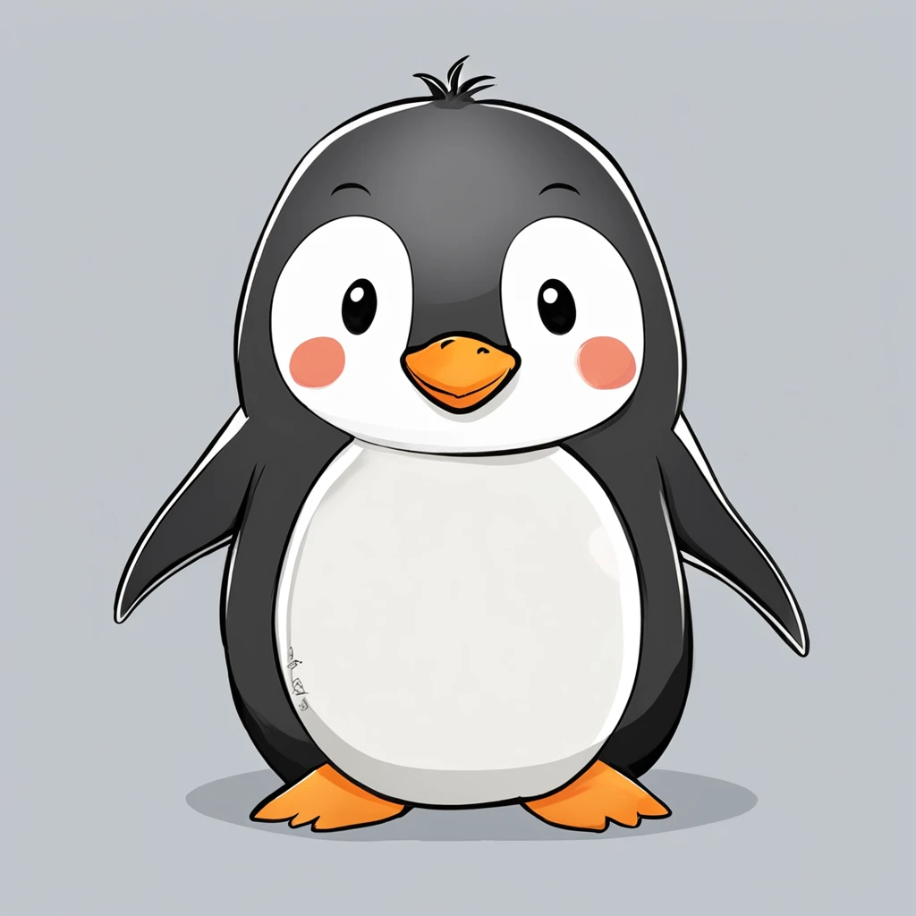 "Generate cute penguin images in super high quality anime style。Subject to the following conditions:、Can you please create an anime-style image of a beautiful penguin? Make sure that only one cute cartoon-style penguin appears in each image。Do not contain other penguins or animals。Make sure there is only one anime-style cute penguin in the scene。 Don't let penguins have more limbs than they need、Please draw with a natural posture while incorporating anime-style features。While maintaining cuteness、Avoid excessive display of limbs。 Be careful to draw a natural anime-style environment in the background.。Imagine a scene with a cute anime-style penguin with a happy expression.。 Draw carefully so that the tail does not come out on the penguin's ass。Adjust it to keep a natural look。 So that the penguin's neck is of the right length,、Please adjust the balance while maintaining the characteristics of anime。 Draw a penguin body shape in an anime style chubby。Cute rounded body and、Beautifully reproduce the fluffy feeling of obesity。 Make sure the cheeks are not emphasized.、Draw a cute penguin in anime style with a neat impression。 Please try to make sure that the anime-style image that is generated is a beautiful one with only one penguin.。Unpleasant facial expressions and situations、Elements of violence and anxiety、Discriminatory or insulting elements、Please do not include any sensitive topics or prejudices.。 Comply with these instructions、Maximize the charm of cute anime-style penguins、We are waiting for you wonderful images with a neat impression。"