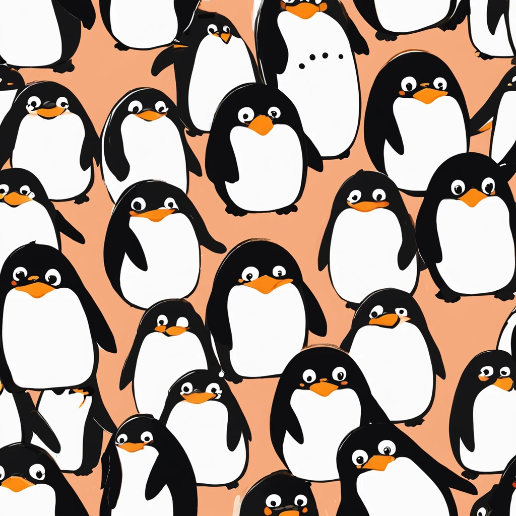 "Generate cute penguin images in super high quality anime style。Subject to the following conditions:、Can you please create an anime-style image of a beautiful penguin? Make sure that only one cute cartoon-style penguin appears in each image。Do not contain other penguins or animals。Make sure there is only one anime-style cute penguin in the scene。 Don't let penguins have more limbs than they need、Please draw with a natural posture while incorporating anime-style features。While maintaining cuteness、Avoid excessive display of limbs。 Be careful to draw a natural anime-style environment in the background.。Imagine a scene with a cute anime-style penguin with a happy expression.。 Draw carefully so that the tail does not come out on the penguin's ass。Adjust it to keep a natural look。 So that the penguin's neck is of the right length,、Please adjust the balance while maintaining the characteristics of anime。 Draw a penguin body shape in an anime style chubby。Cute rounded body and、Beautifully reproduce the fluffy feeling of obesity。 Make sure the cheeks are not emphasized.、Draw a cute penguin in anime style with a neat impression。 Please try to make sure that the anime-style image that is generated is a beautiful one with only one penguin.。Unpleasant facial expressions and situations、Elements of violence and anxiety、Discriminatory or insulting elements、Please do not include any sensitive topics or prejudices.。 Comply with these instructions、Maximize the charm of cute anime-style penguins、We are waiting for you wonderful images with a neat impression。"