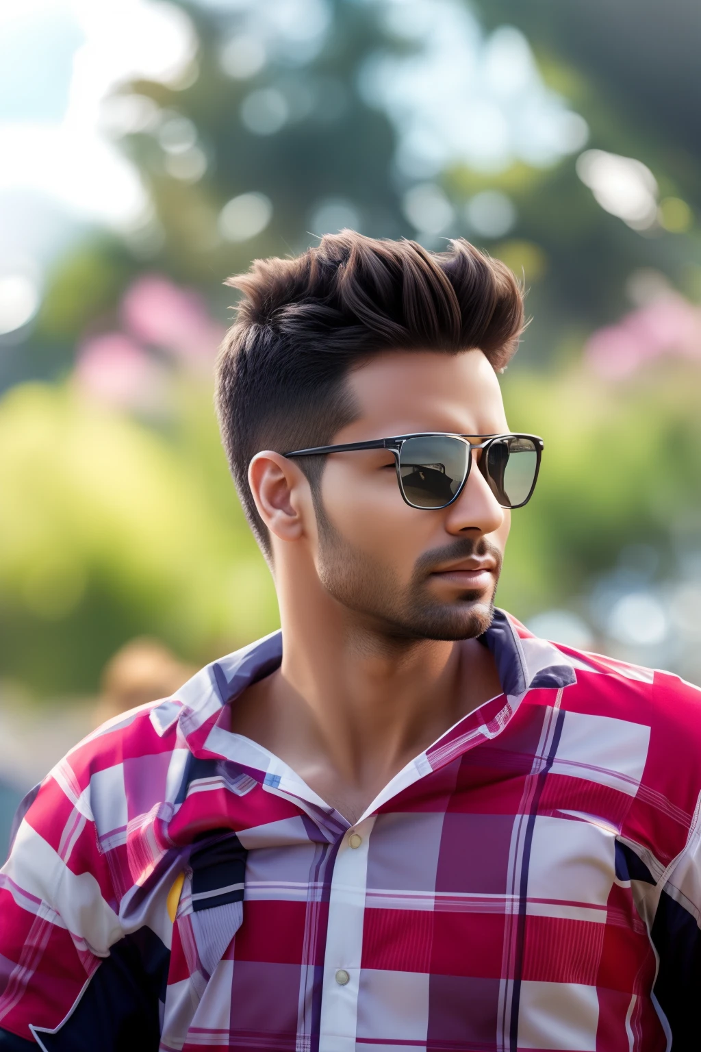"Realistic face with ultra-detailed background"