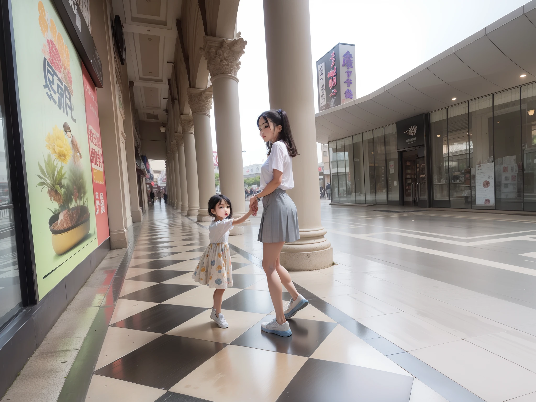 Mom and daughter Manga World Delicate face Low top board shoes Beautiful girl cute