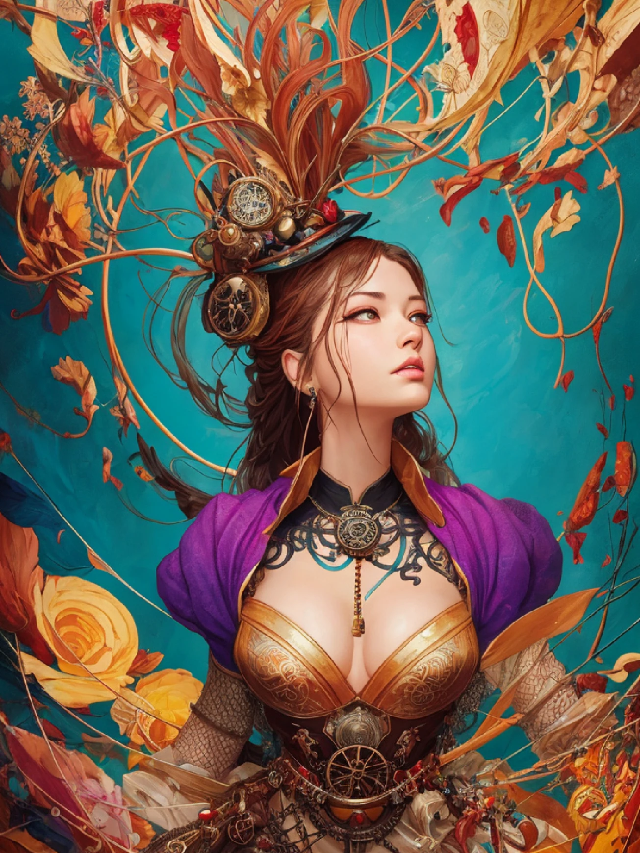 young steampunk female, full body, Disney princess poster style, wires cybernetic implants, in the style of adrian ghenie esao andrews jenny saville, surrealism dark art by james jean takato yamamoto and blii sienkiewicz, trending on artstation, sharp focus, studio photo, intricate details, highly detailed, by greg rutkowski, intricate face details, TM Ninja, TM Samurai, poster style, icons, vibrant colors, vector style, digital art, 4K, intricate details, mesmerizing, professionally made, beautiful vector illustration, 12K resolution, 3D, all characters in detailed full body, highly detailed, vibrant, ultra high quality, Hyperrealism, Photorealism, octane render]