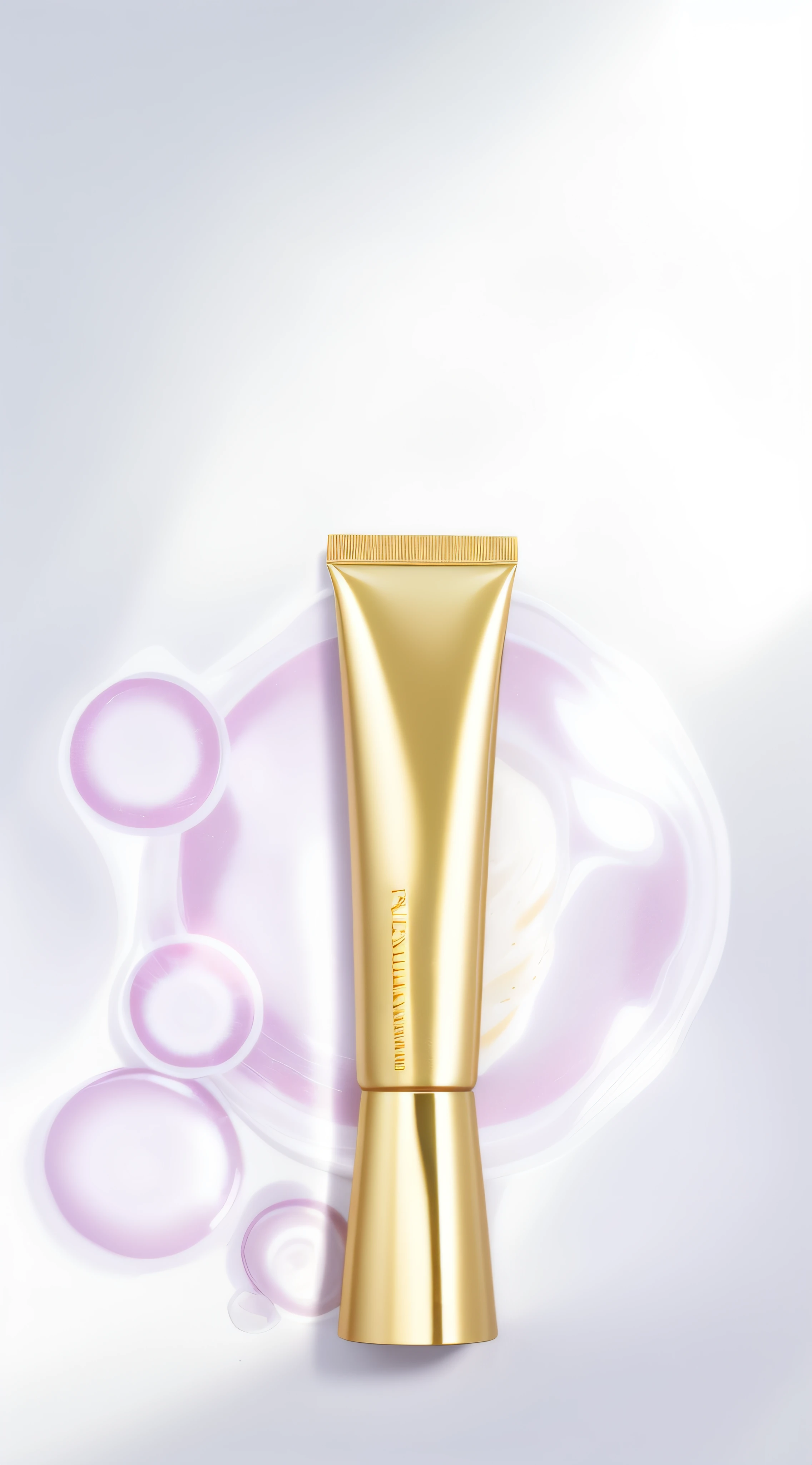 a close up of a tube of cream on a white background, high quality topical render, crisp smooth clean lines, smooth golden skin, Glossy glossy skin, delicate detailing golden stroke, smooth shine texture, golden smooth material, the are In the background, gold, perfume, smooth golden skin, crisp smooth lines, liquid gold, smooth clean texture, shiny metallic glossy skin, in the background