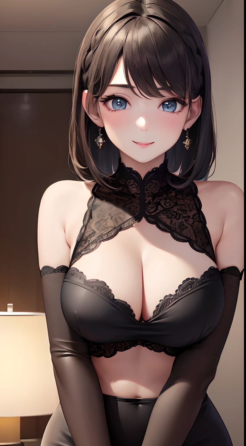 ((Best Quality, 8K, Masterpiece: 1.3)), 1girl, Slim Abs Beauty: 1.3, (Hairstyle Casual, Big Breasts: 1.2), Dress: 1.1, Super Fine Face, Delicate Eyes, Double Eyelids, Smile, Home
