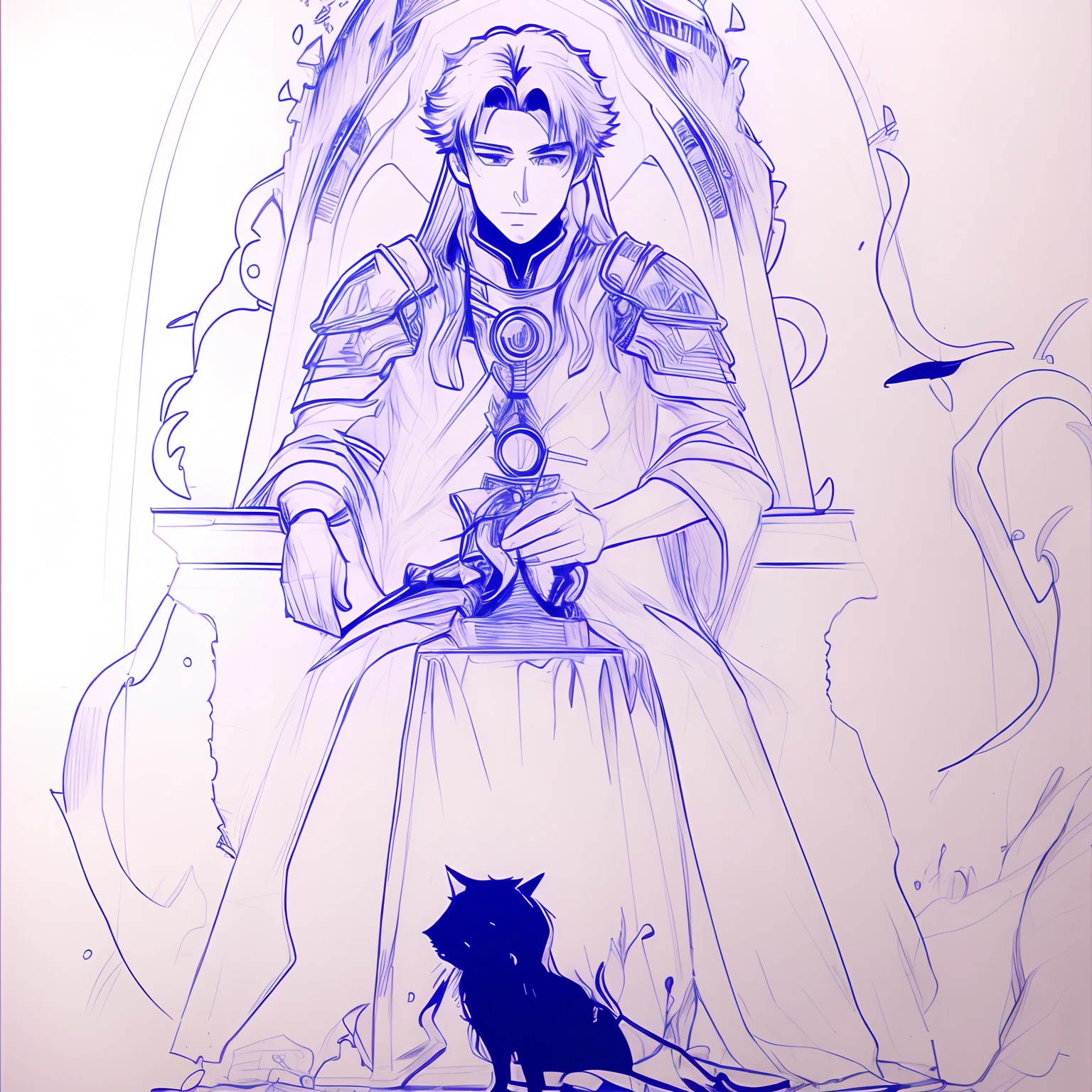 an anime line drawing of linus_sebastian,