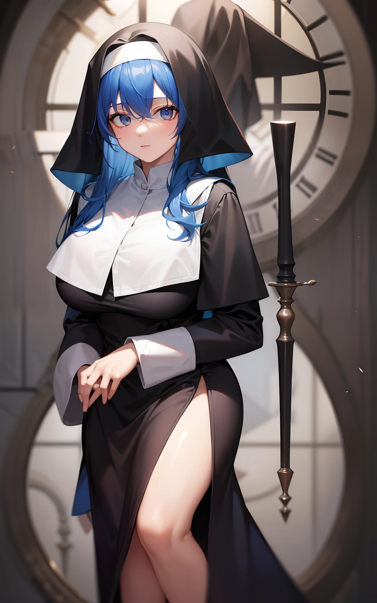 (masterpiece,best quality 1 4),super fine illustration,shiny pale white skin,detailed skin,detailed face,detailed eyes,an extremely cute and beautiful girl,beautiful face, shinny long hair, (maid costume), kneeling, hand between legs, full body,skinny,(small breast), awaiting tongue, on the bed, ((blindfold, restrained, shackles)), show off nipples, clothed