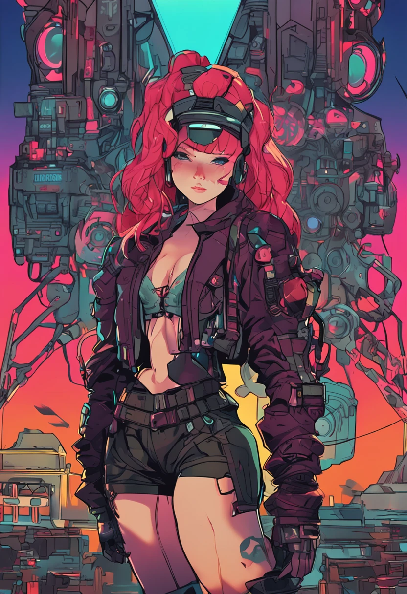 Kizi，Raised sexy，Bigchest，The upper part of the body，cyber punk perssonage