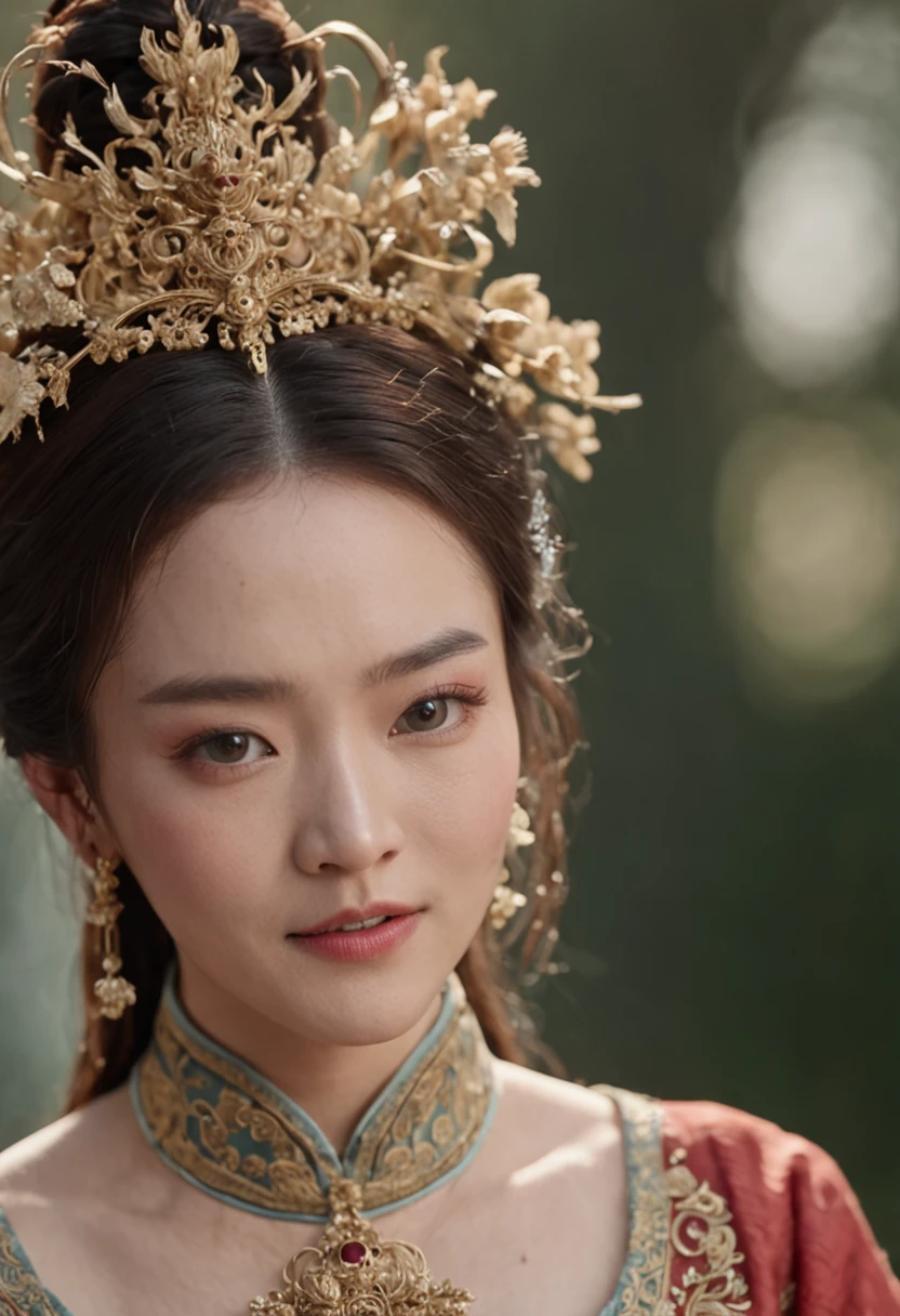 There was a man and woman smiling in the bedroom, Chinese Ming Dynasty, highlight scene of the movie, screenshots from movies, live-action movie scenes, still frame from a movie, vhs screencap, Still from the movie, Ruan Jia and Fenghua Zhong, Scene from Movie, in style of pan ren wei
