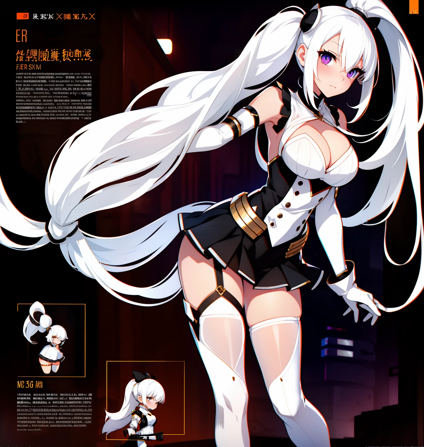 White color hair,High ponytail,Loli figure,A beautiful full body girl,with fair skin,岁,busty figure,Combat attire,take gun,Super sexy scene,facial closeups
