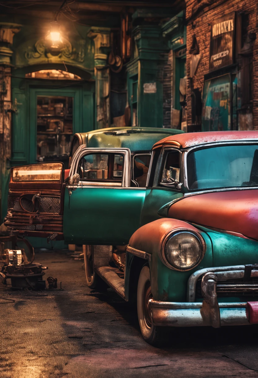 generate a antique shop with gramophone, old phone, old mirror, Kaleidoscope and other things