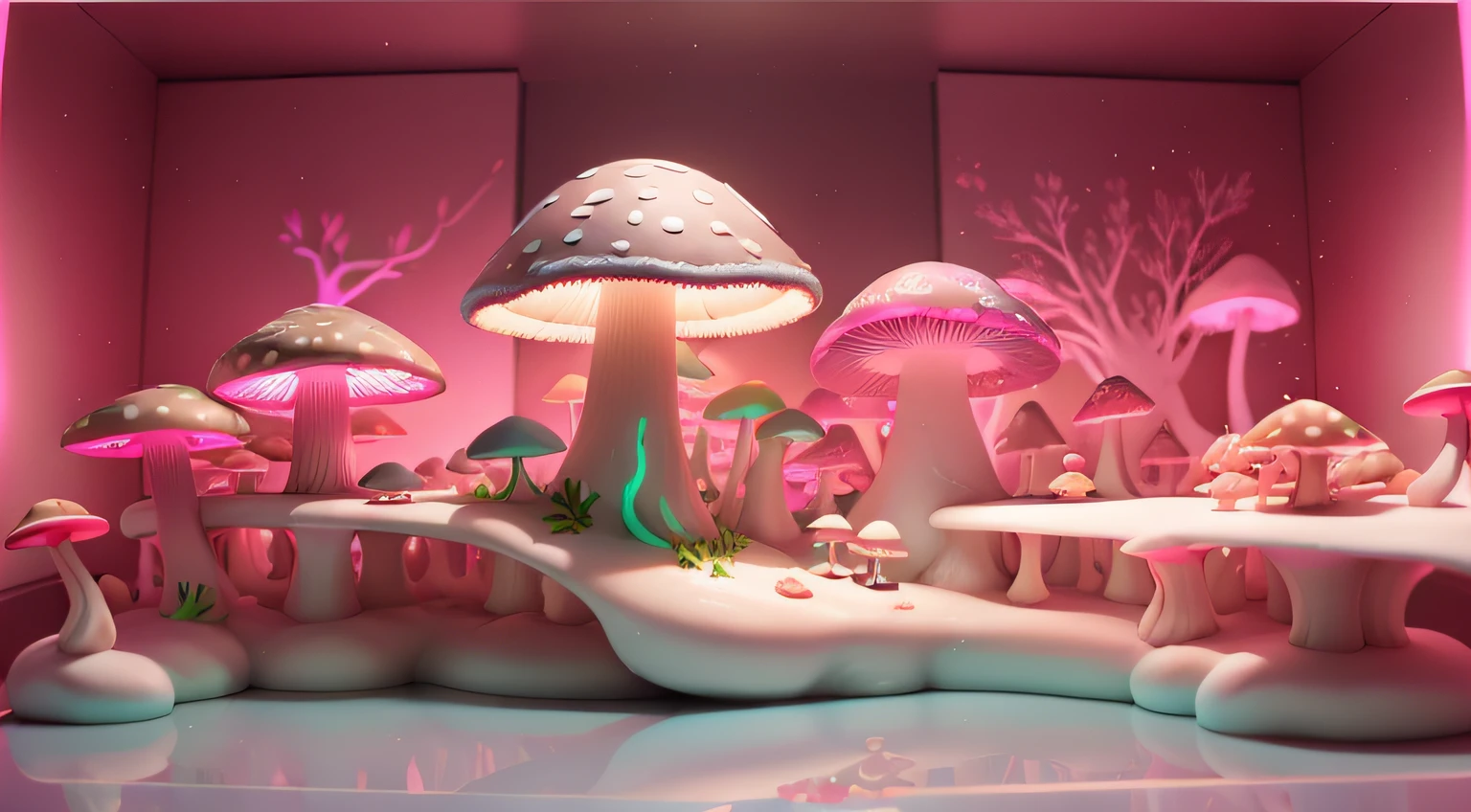 Maquete. mushrooms neon. Maquete. mushrooms neon. Neve branca. Maquete. neon