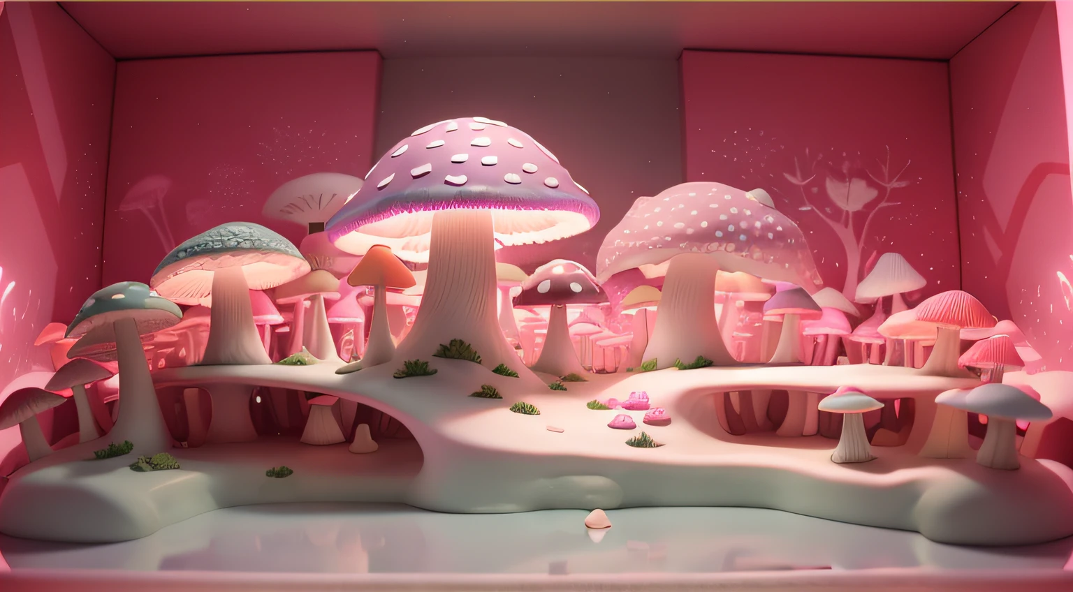 Maquete. mushrooms neon. Maquete. mushrooms neon. Neve branca. Maquete. neon