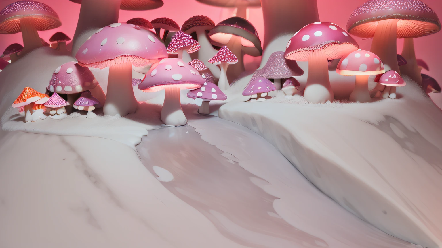Maquete. mushrooms neon. Maquete. mushrooms neon. Neve branca. Maquete. neon