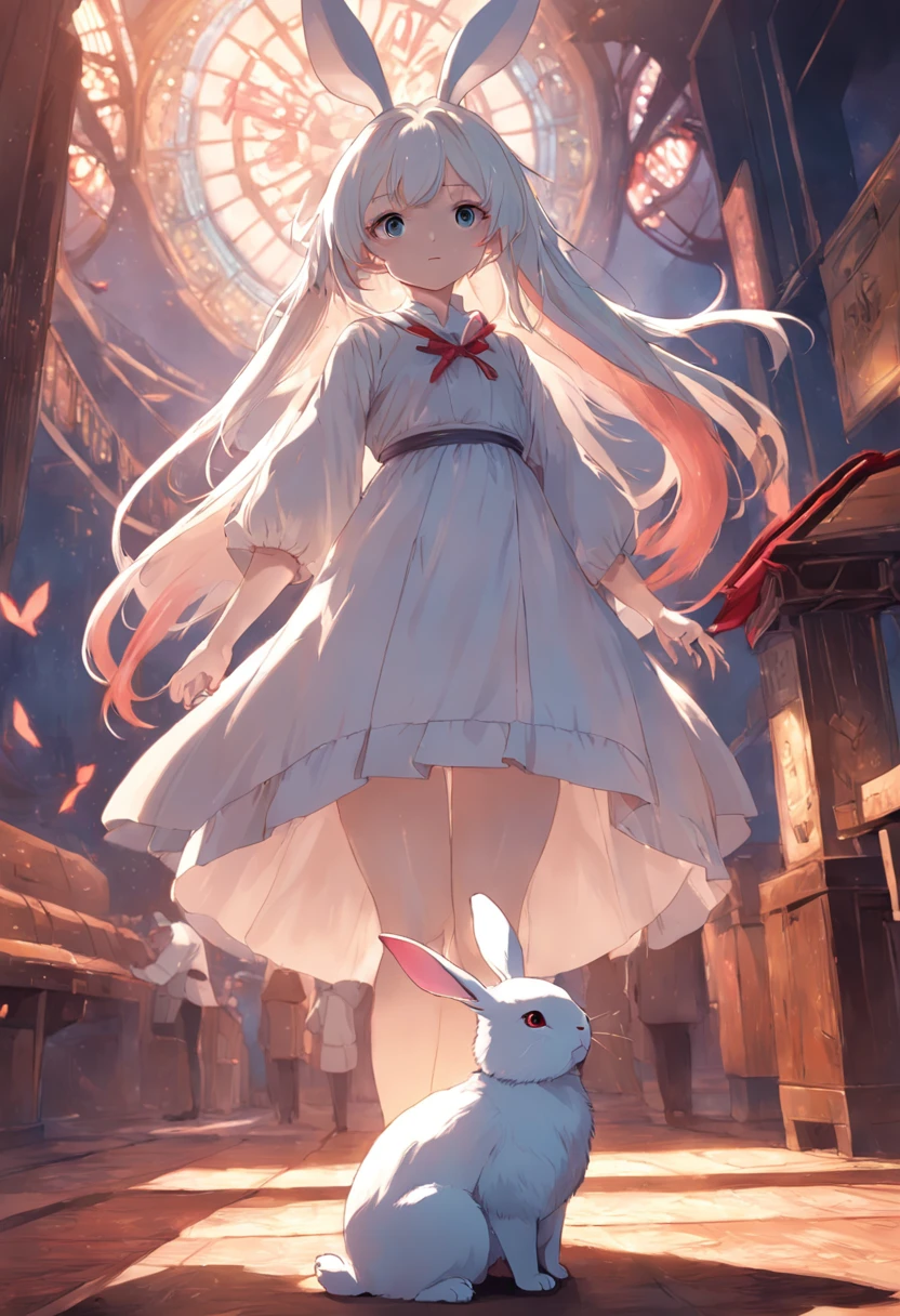 A white rabbit,It was lovely and lovely,Soft and glutinous,Round