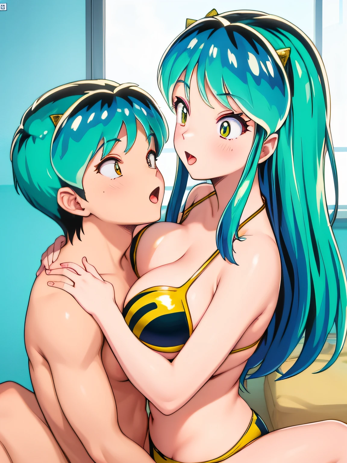 Lum invader, breast feeding, bikini, blowjob, 1 boy