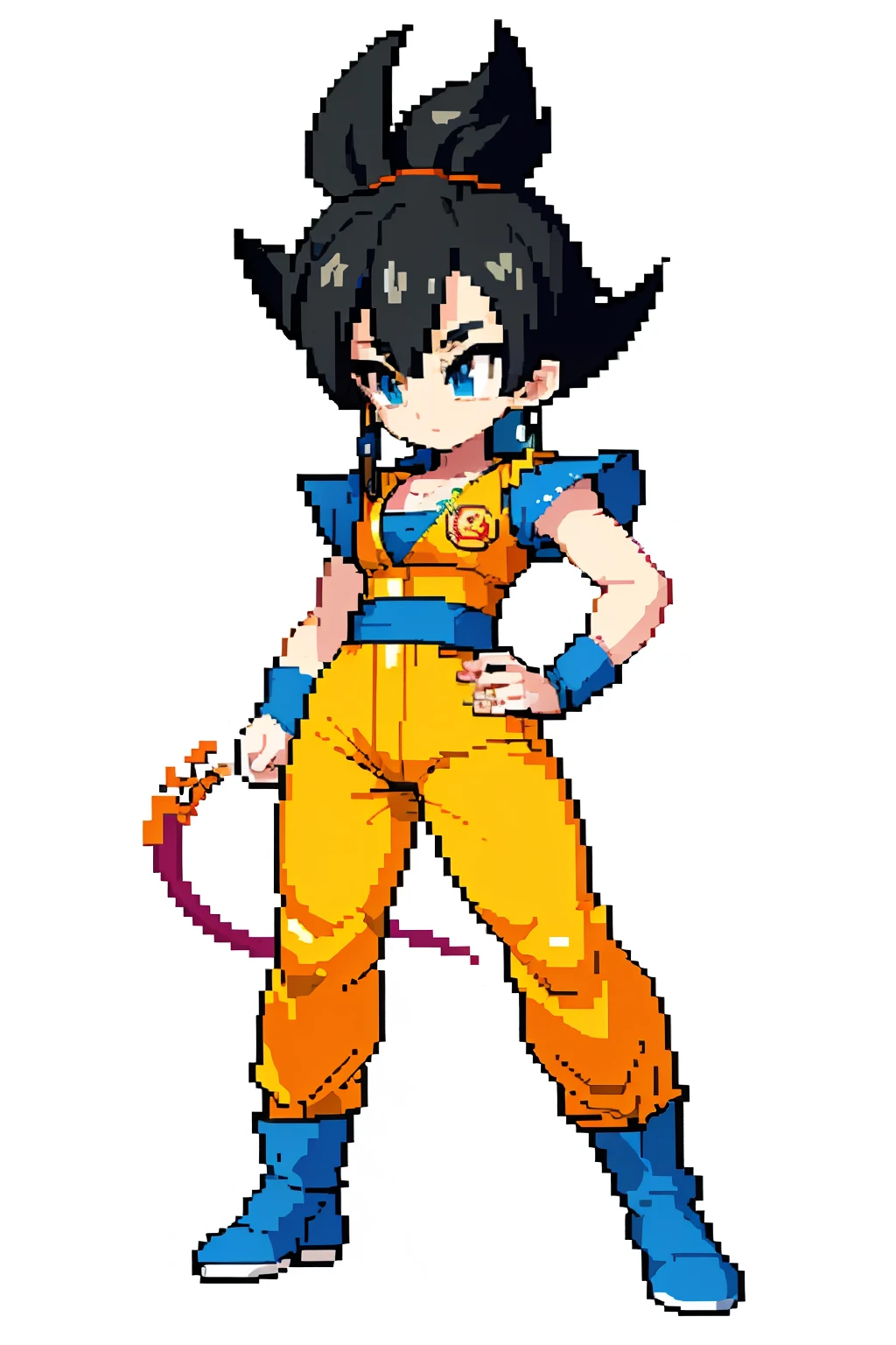(tmasterpiece,top Quority,best qualtiy),pix,pixelart,1girl,full bodyesbian,Dragon Ball Son Goku