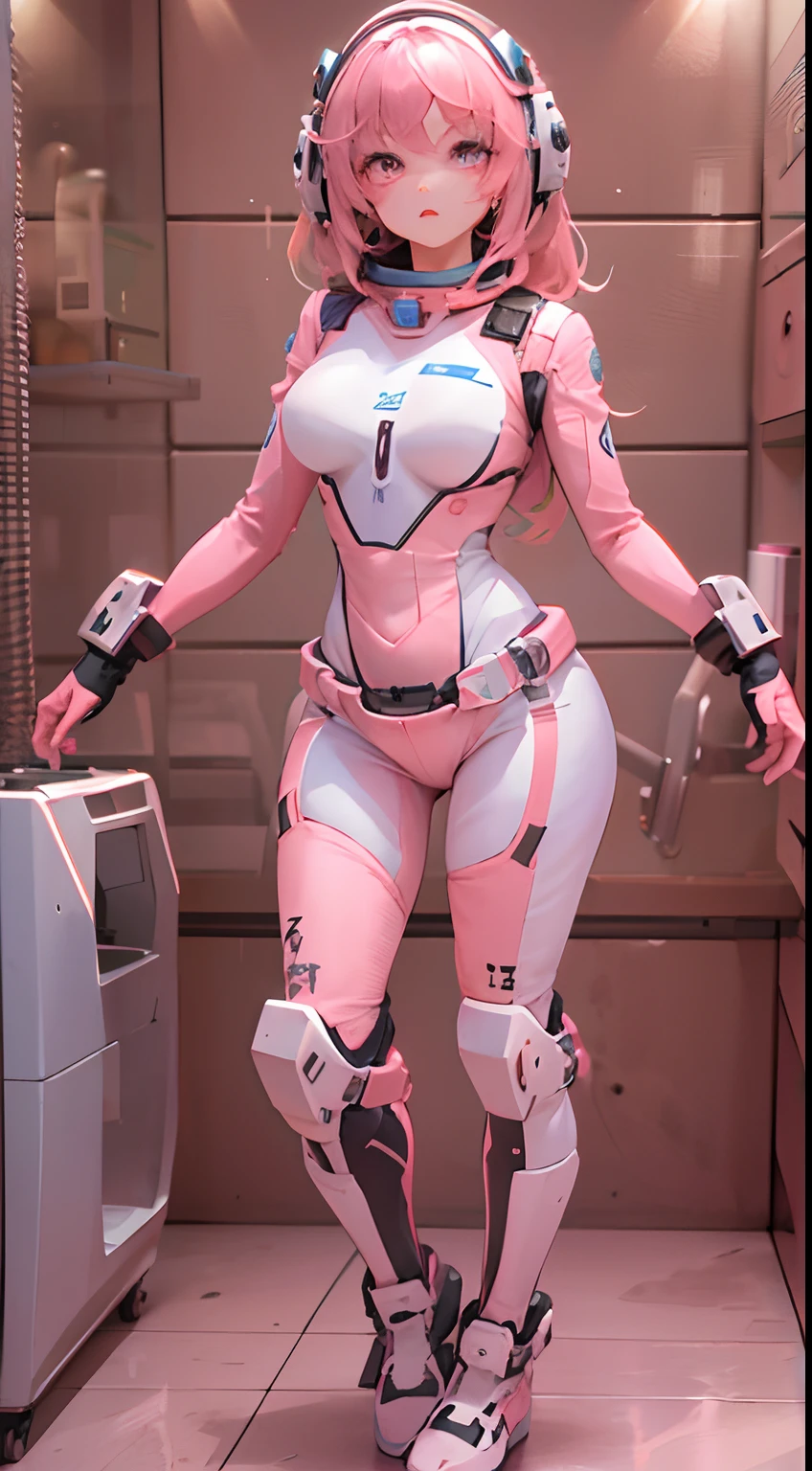 dva, flat chest, full body, aheago face, covered in cum, pink cheeks, cheek tattoos, 4k, high quality, skin tight bodysuit, mecha suit, overwatch