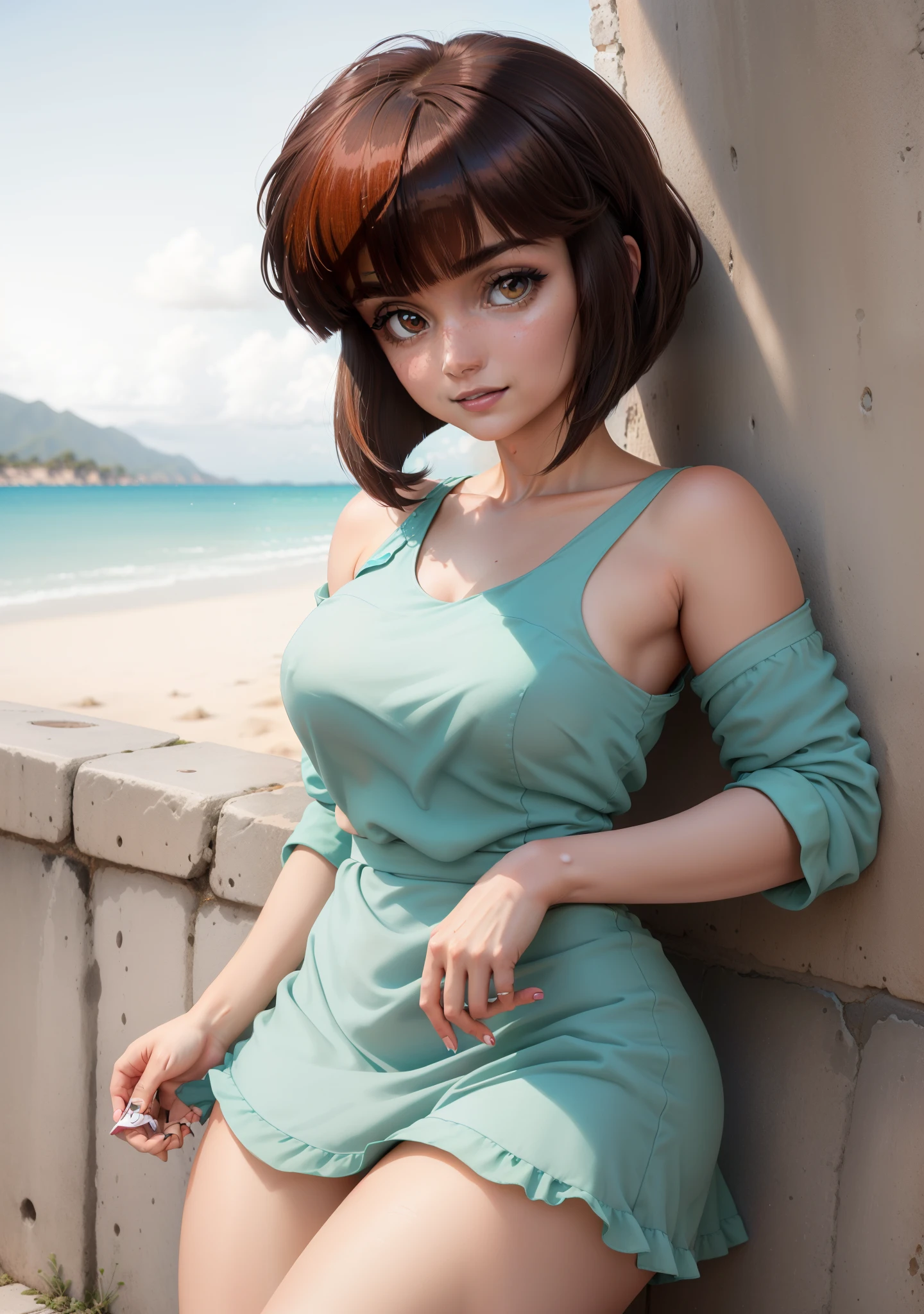 (NabikiWaifu:1), mujer linda, mujer hermosa,cara perfecta, perfect expression,mirada picarona,sonrisa, pose sexy, Mirando al espectador, vestido corto, vestido naranja colorido,(vestido:1), uniforme corto, mostrando muslos, waifu girl,posando sexy, apoyada en la pared,ojos brillantes, cabello corto, piel brillante, figura perfecta,flequillo recto, pelo recto,straight bangs, short hair, wink eye, corregir manos

(realista:1.2), (realismo), (Obra maestra:1.2), (La mejor calidad), (Ultra detallado), (8k, 4k, intrincado),(Tiro de cuerpo completo:1),(Cowboy-shot:1.2), (85mm),light particles, luci, (Altamente detallado:1.2),(Cara detallada:1.2), (Gradientes), NSFW, De color, ojos detallados,

(Ladscape detallado, casa japonesa madera,jardin,(Antecedentes detallados),Paisaje detallado, (Dynamic Angle:1.2), (dynamic  pose:1.2), (Regla de la tercera_compositing:1.3), (Line of action:1.2), Plano amplio, solamente, Daylight,liz espectacular,billetes dinero en las manos, mujer sujetando dinero, mirada picardia, cara detallada, ojos detallados, manos con cinco dedos