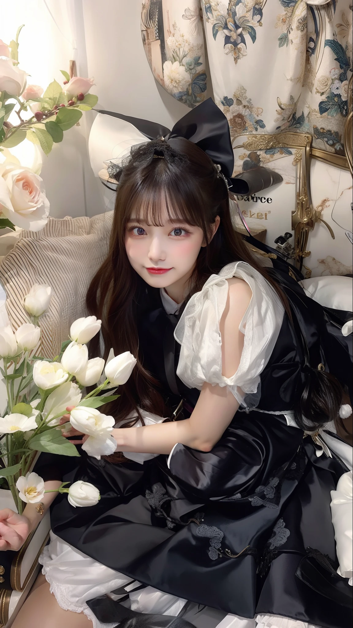 Large ribbon、a beauty girl