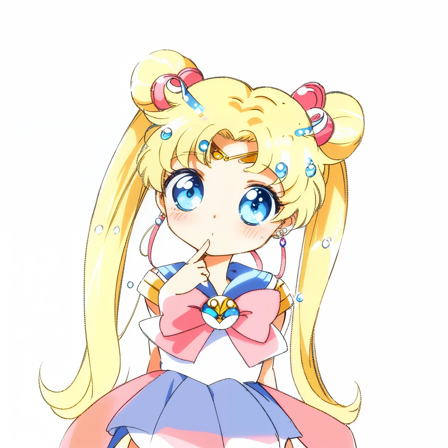 Sailor girl with pink bow and blue eyes, Sailor Moon!!!!!!!!, Water ice moon style, author：the sailor moon, inspired by Sailor Moon, kawaii,  Anime princess, the sailor moon. Cute anime girl,  portrait of magical girl, style of anime
