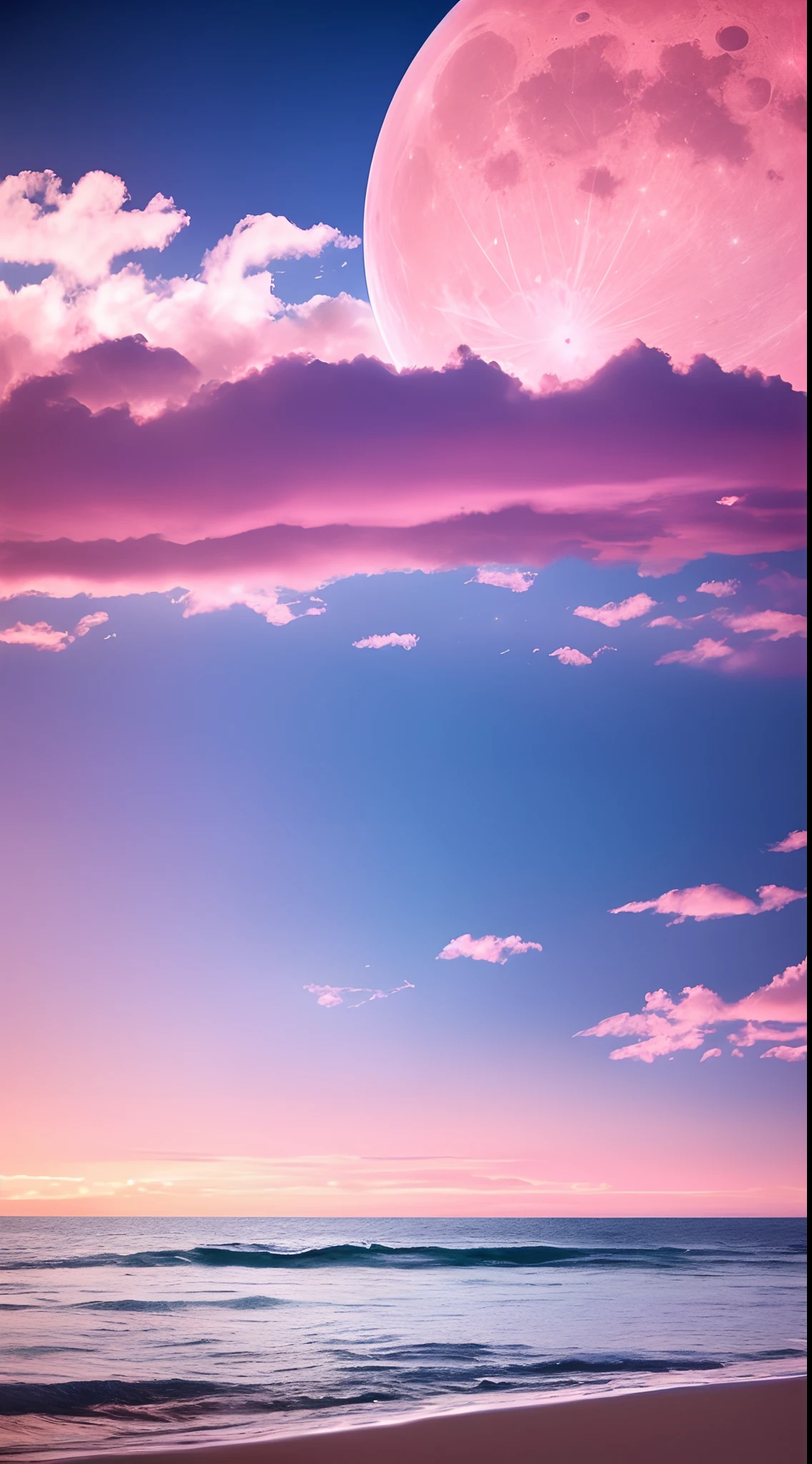 4k cloudy sky light purple red,There are trees, sunset sky