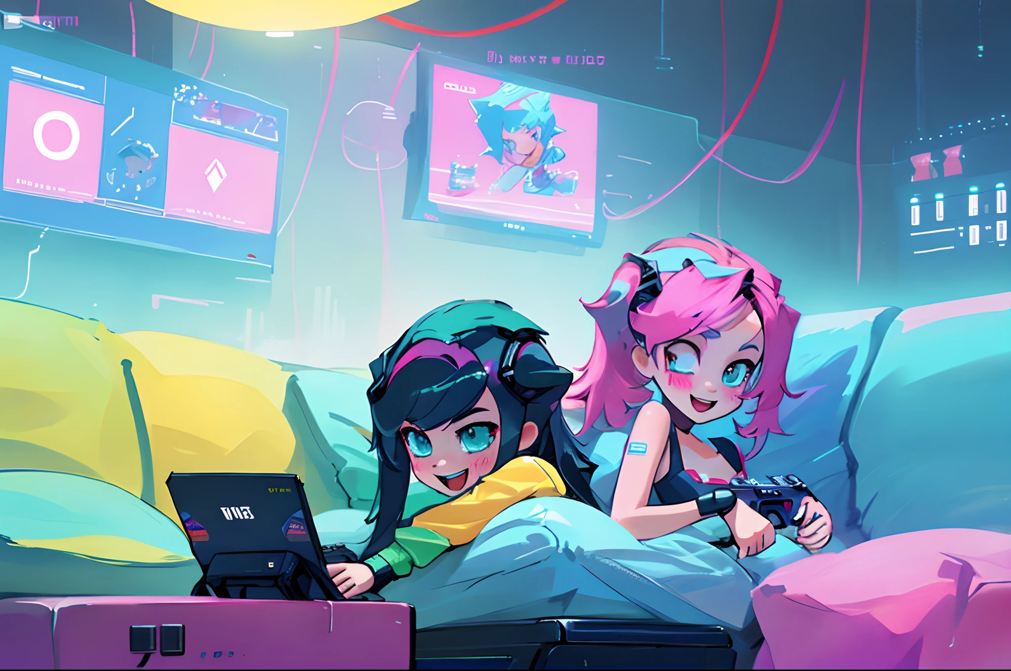 A boy and a girl play video games together on the couch and laugh, Play video games, playing, Video - Games, Video games, Games, Games, They're both laughing., Twins playing video games, Video game, Video games, Video game style, Video Game Consoles, Play PC Games, Video games, Casual Game, Plays Video Games, Player-themed, Have a good time black and white background