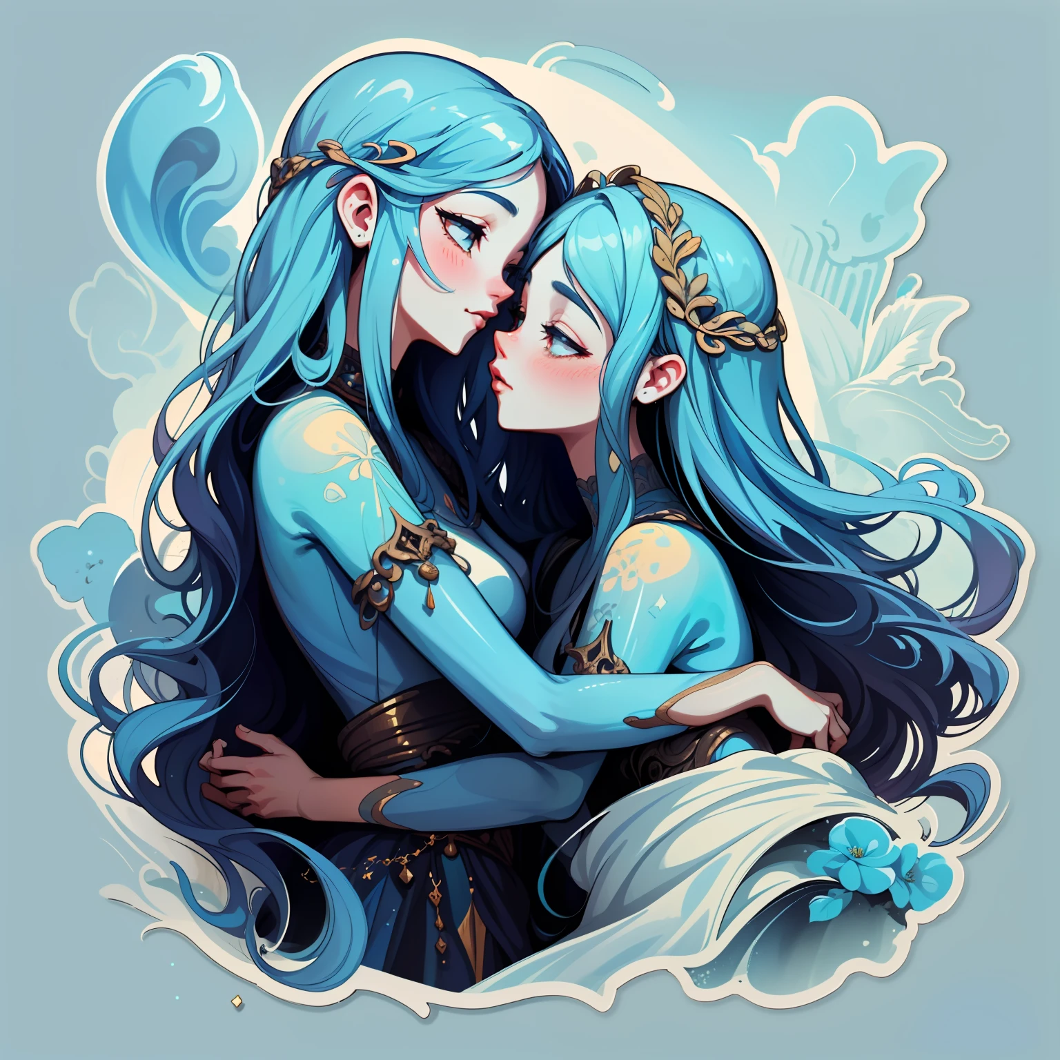 Goddess of the ocean. Blue skin tone. Nsfw
