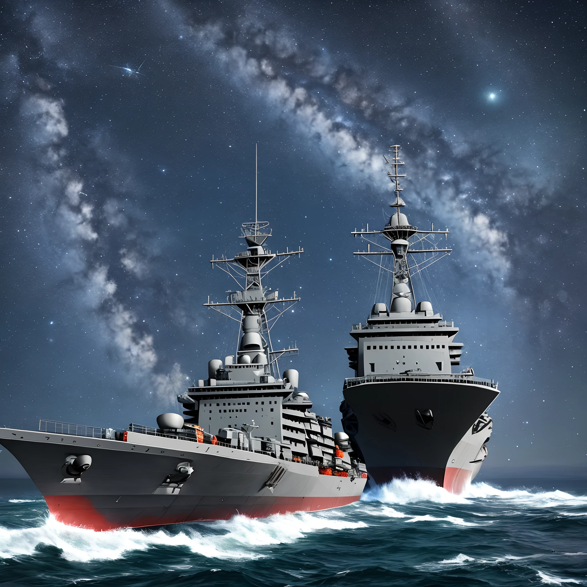 Oversized warships among the stars