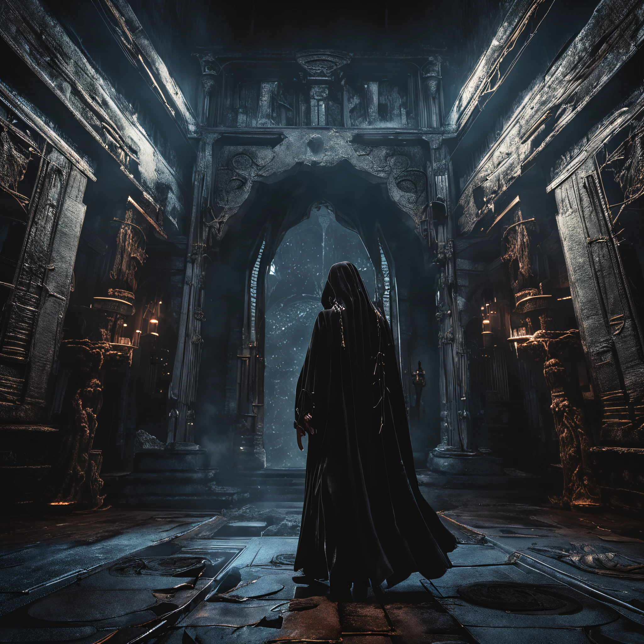 Best quality, Masterpiece, 超高分辨率, (photograph realistic:1.4), surrealism, Dream-like,fusionart, Shadowdancer, shadow magic, darkness control, stealth, shadowstep, umbral spells, hidden blade,