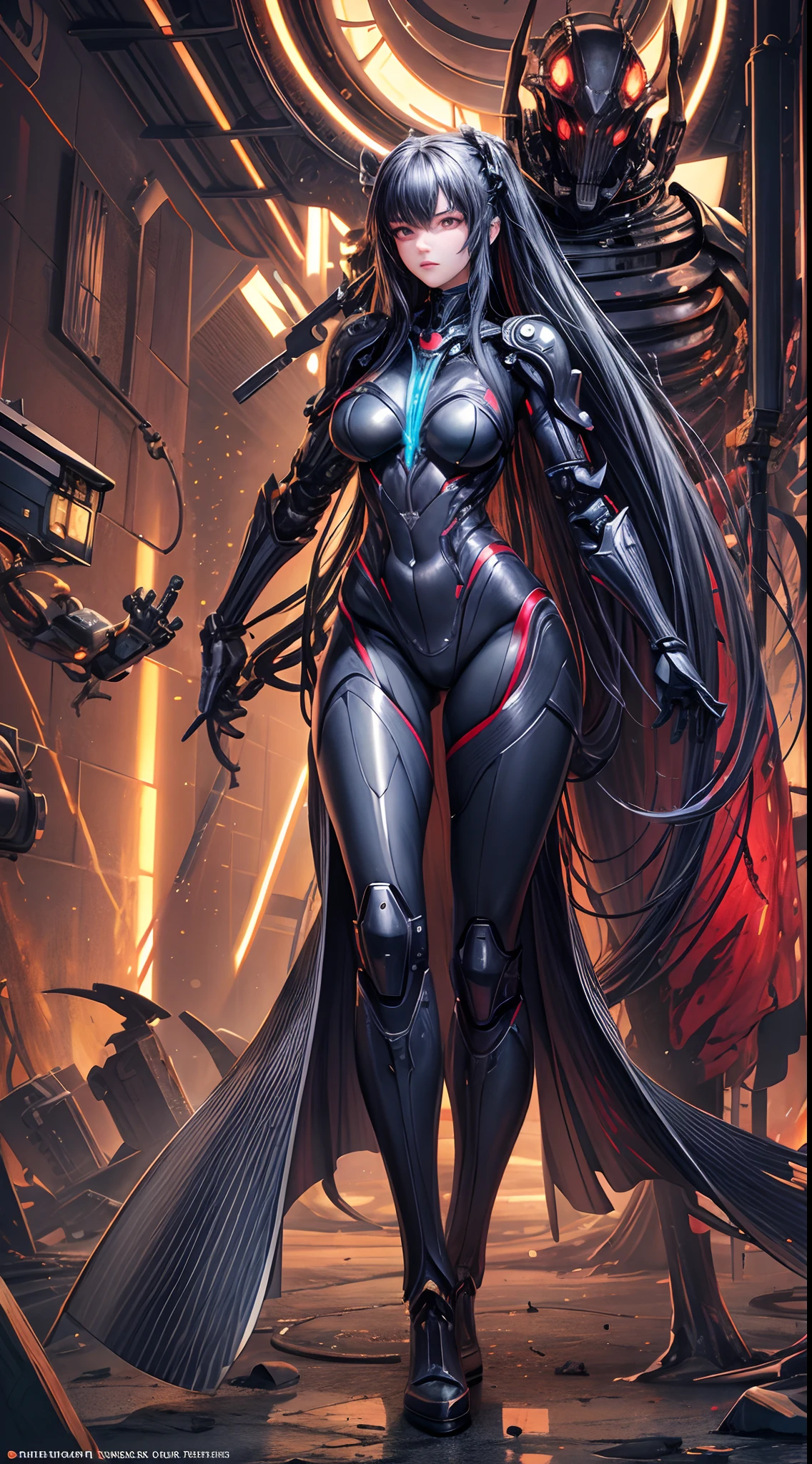 Dark_Fantasy, Cyberpunk,
(Glowing eyes: 1.2), 1 girl,
Big breasts, Smile, Robot, Mecha,
ROTB_Arcee,
Radiant presence,
Mecha-inspired,
Glowing eyes illuminating her confident expression,
Arms casually resting behind her head in a cavalier pose.