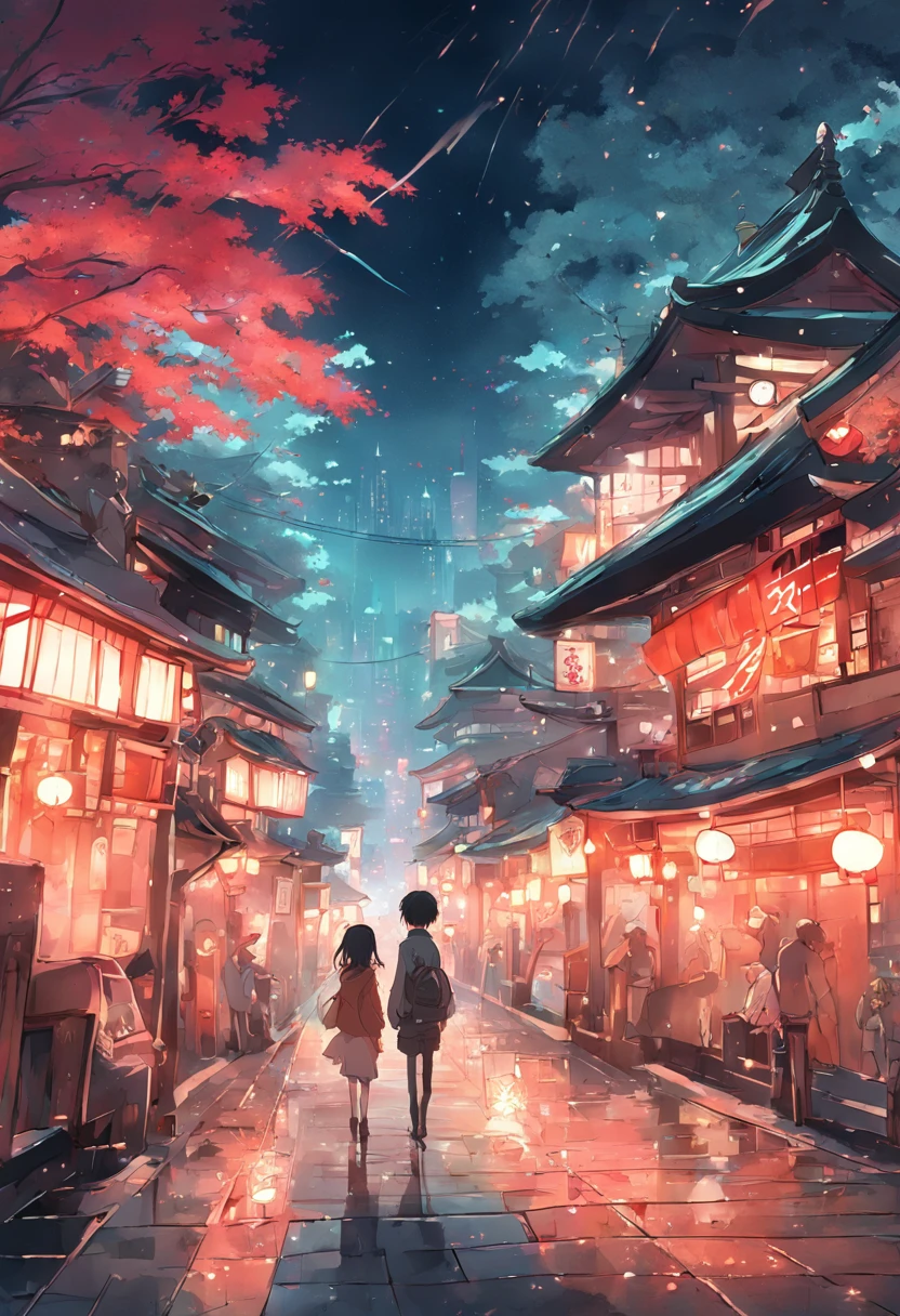 Tanabata,blissful,Magpie Bridge,Boys and girls,𝓡𝓸𝓶𝓪𝓷𝓽𝓲𝓬。rios,rosette