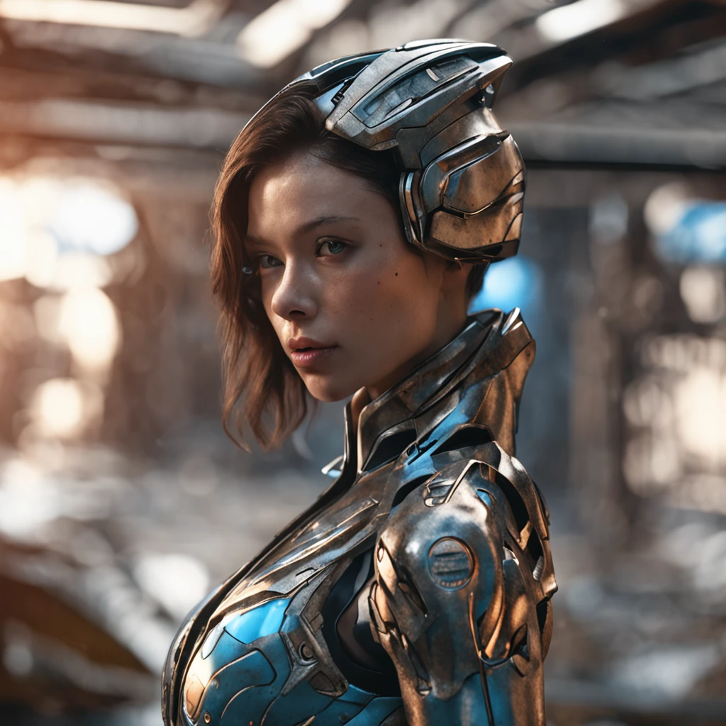 Award-Awarded, Super detail, hyper HD, Anatomically correct, retinas, Textured skin, Masterpiece, ccurate, High details, High quality, Best quality, A high resolution,8K,realisticlying,Glamorous,The is very detailed,A 20-year-old girl, a sexy and charming woman, inspired by Iron Man,Charming sexy pose,Dynamic capture,Wearing a shiny Iron Man mech,The color of the moment。She dresses to show sexiness and confidence,It perfectly interprets the power and charm of Iron Man。Abandoned warehouse as background,It creates a unique atmosphere,Highlight her bravery and perseverance。The cloudy sky adds a touch of tension and mystery to the entire scene。This one is high definition、High-quality images will give you a stunning visual experience,Detailed abandoned warehouses and shiny mechs will keep your eyes peeled。oc rendered,dramatic lights,Award-winning quality