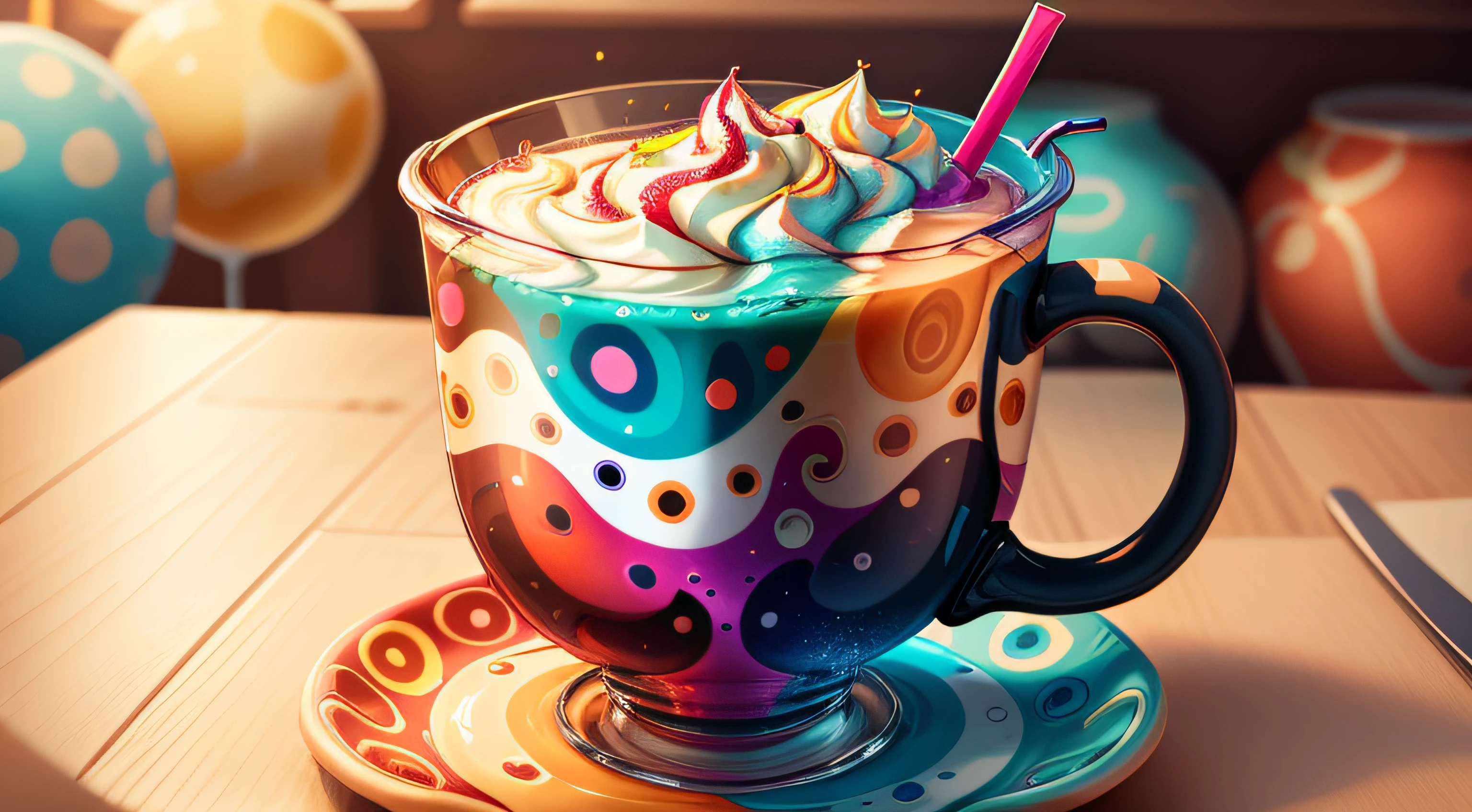 (AbstractPatternStyle Drink:1.0) in a (AbstractPatternStyle cup:0.9)
colorful particles