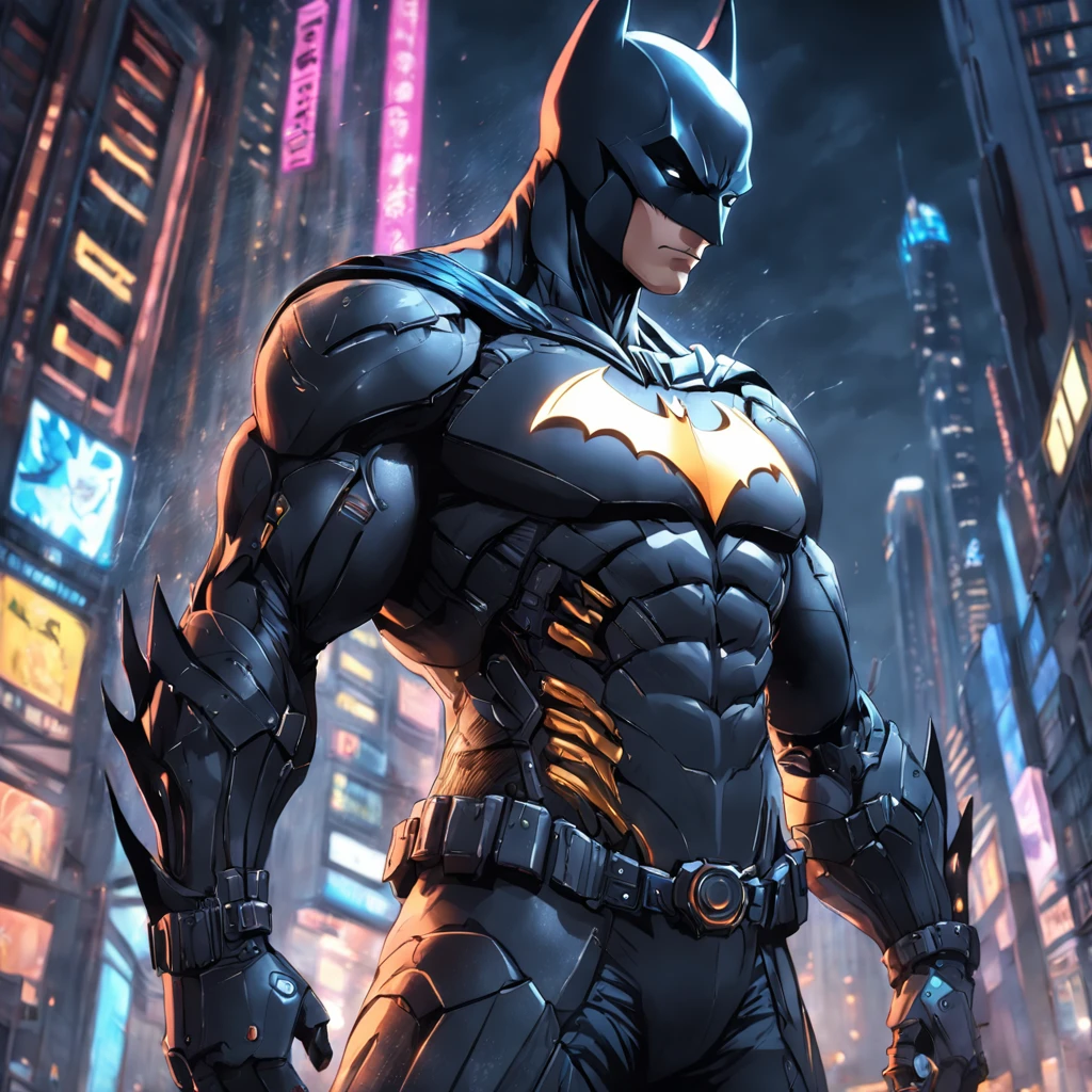 Realistic depiction of an advanced cybersuit, Batman from DC Comics