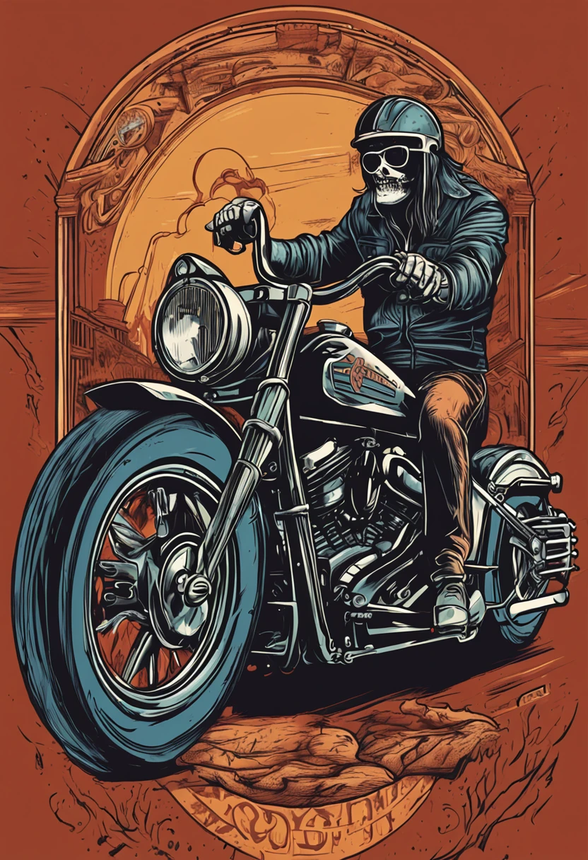 Heavy metal T-shirt design Harley locomotive Harley locomotive rider